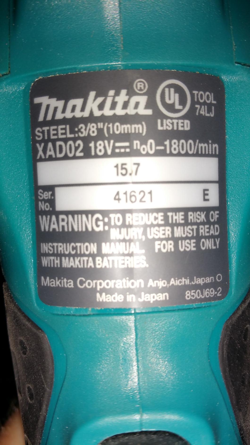 Makita XAD02Z 18V LXT Lithium-Ion Cordless 3/8