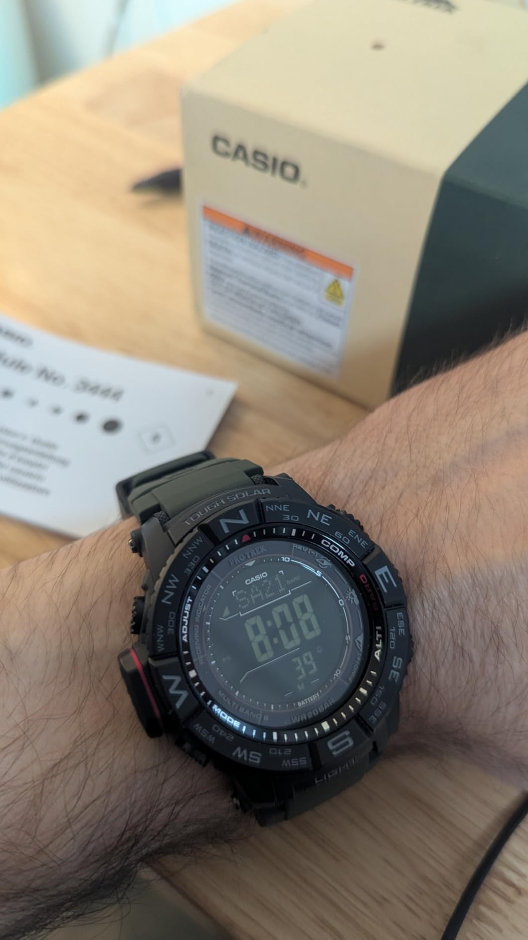 Casio PRW3500 Series | Pro Trek | 100M WR | Compass | Alt/Baro-Thermo | Tough Solar Power | Atomic Timekeeping | 1-100 SEC Stopwatch | Countdown Timer | World Time customer photo 2
