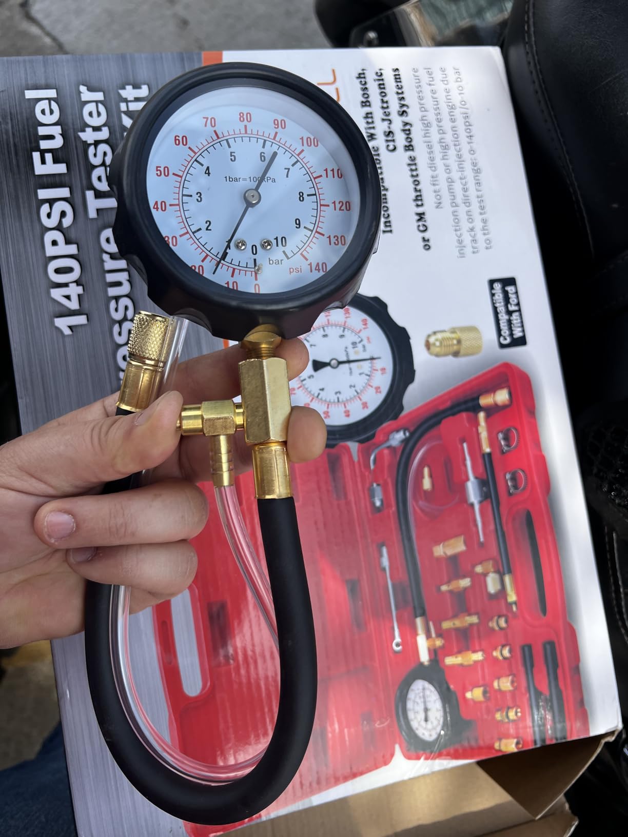 BETOOLL 0-140PSI Fuel Injector Injection Pump Pressure Tester Gauge Kit Car Tools (Master) customer photo 2