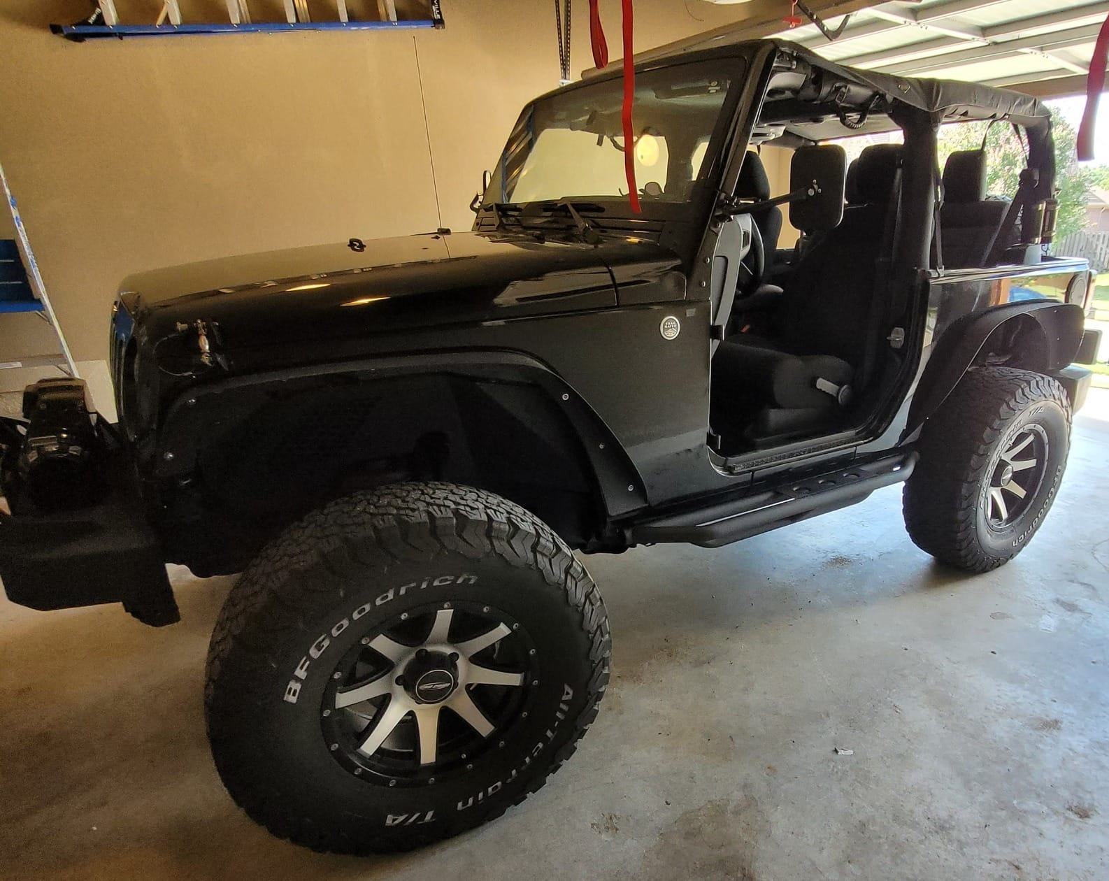 EAG Side Steps Armor Fit for 07-18 Wrangler JK 2 Door Rock Sliders Nerf Bars Running Board Rail Step customer photo 1