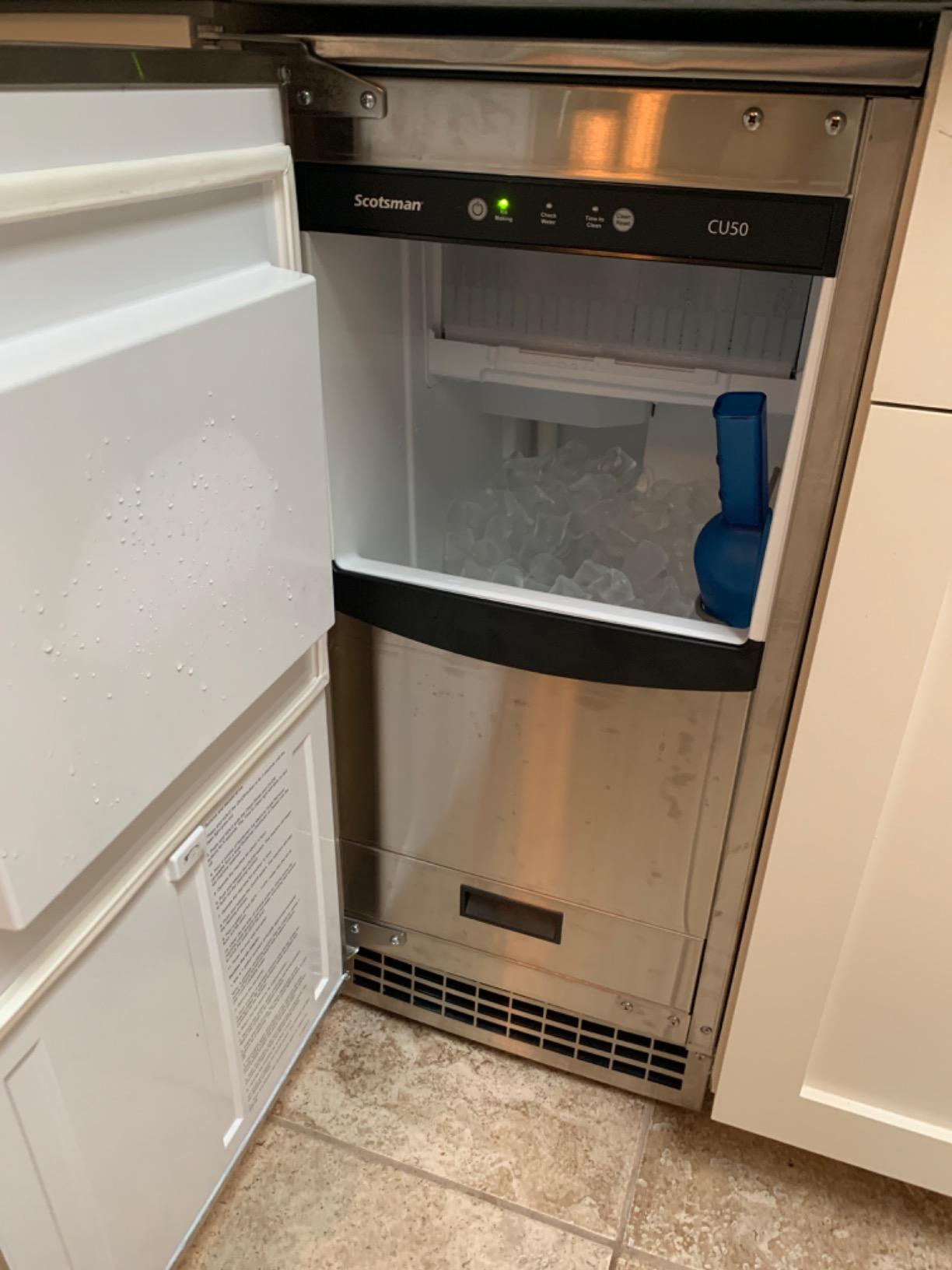 Scotsman CU50GA Undercounter Ice Maker, Gourmet Cube, Air Cooled, Gravity Drain with Cord, 115V/60/1-ph, 14.4 Amp (15 Amp Circuit Required), 14.9
