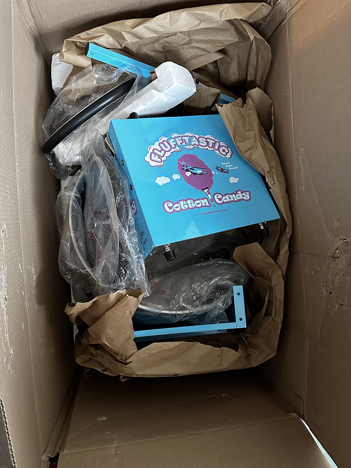 Great Northern Popcorn Flufftastic Cotton Candy Machine with Cart, Blue customer photo 2
