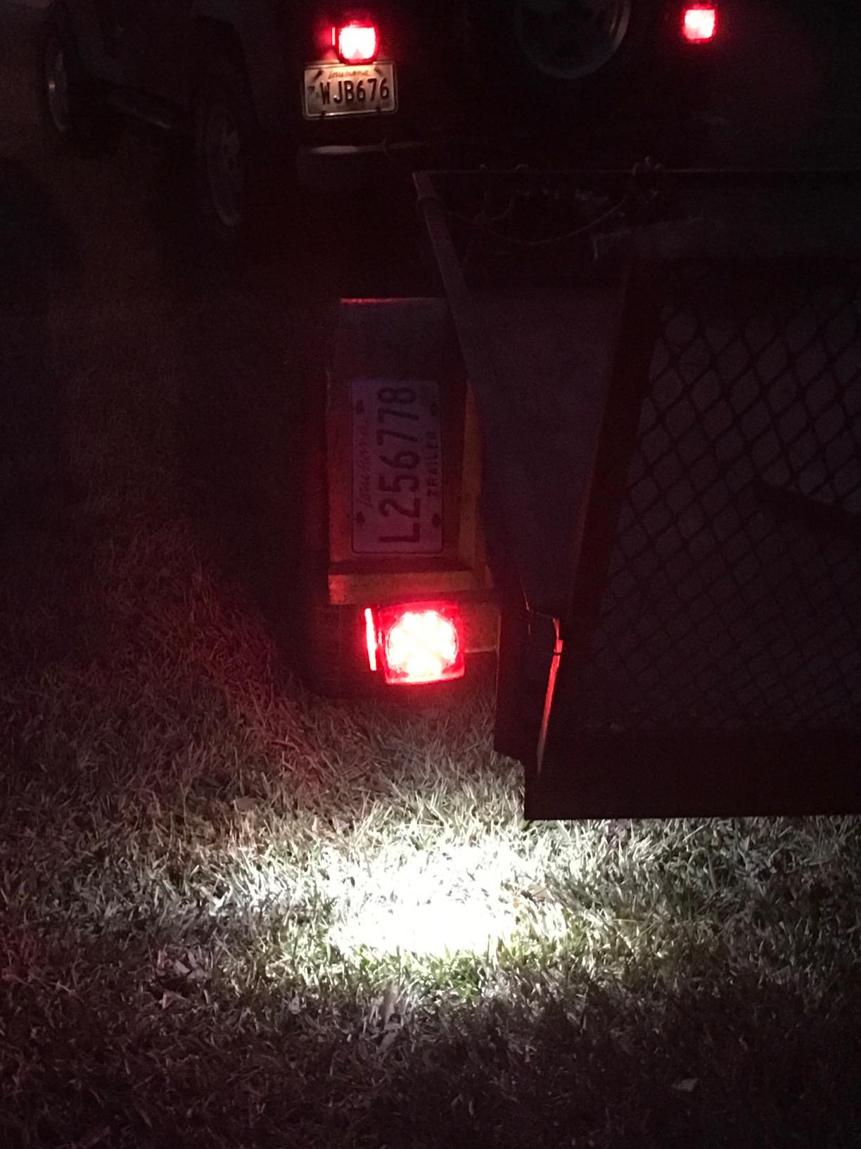 Partsam 12V Submersible Square Led Trailer Light,Red White LED Stop Turn Tail License Brake Running Light Lamp for Trailers Under 80