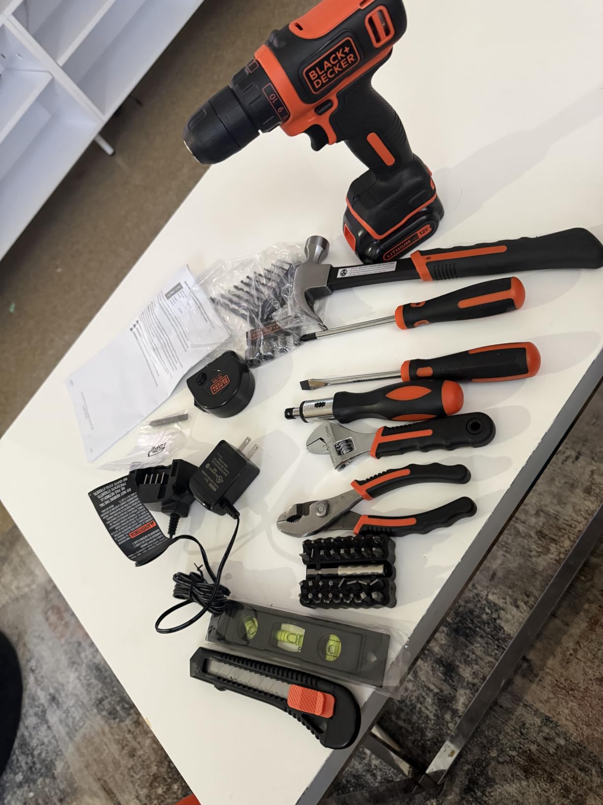 BLACK+DECKER 12V MAX Drill & Home Tool Kit, 60-Piece (BDCDD12PK) customer photo 2