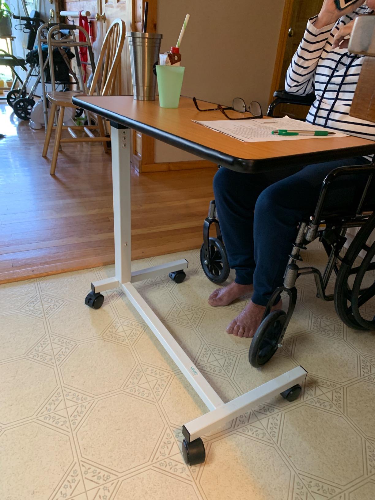 Vive Overbed Table (XL) - Hospital Bed Table - Swivel Wheel Rolling Tray customer photo 1