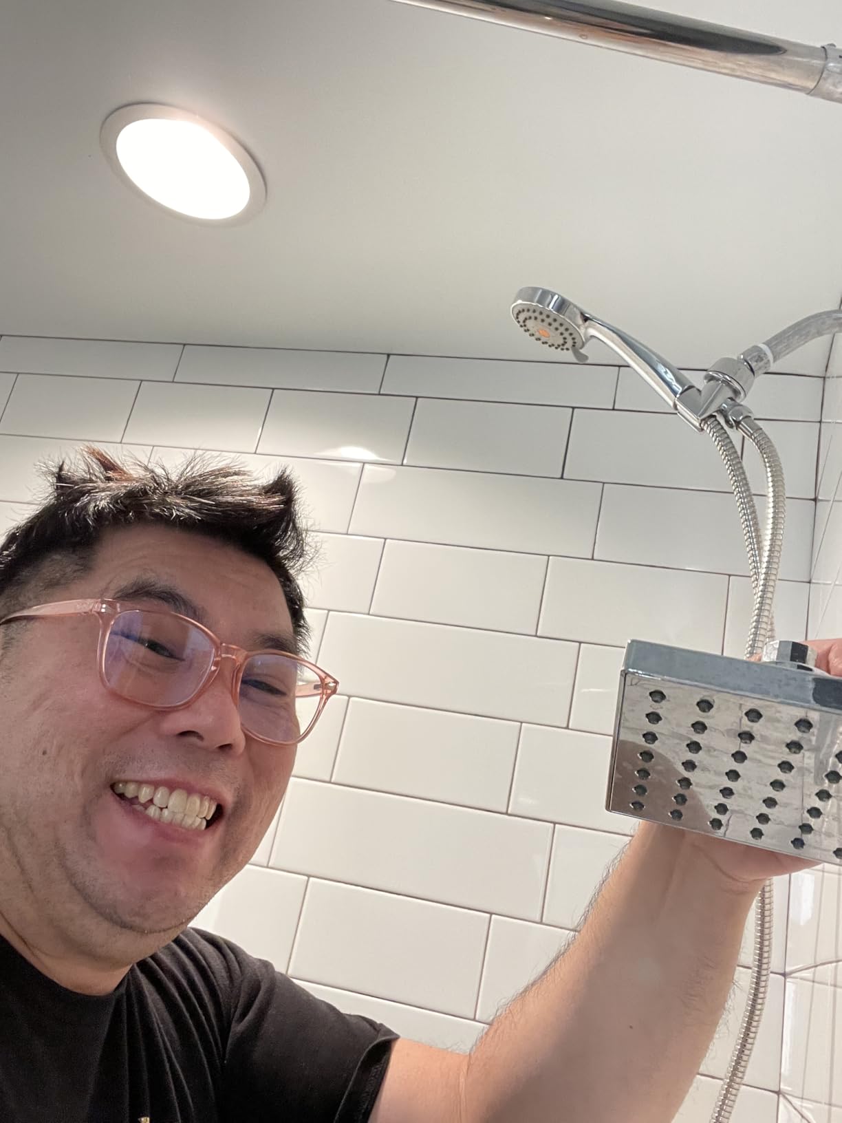 HO2ME High Pressure Handheld Shower, Power Boost Resists Low Flow, Chrome customer photo 2