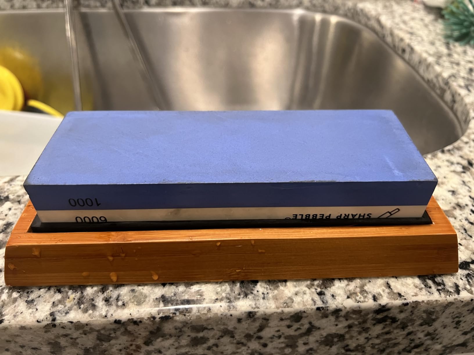 Sharp Pebble Whetstone Knife Sharpener – 1000/6000 Grit Sharpening Stone | Angle Guide for Foolproof Results – Wet Stone Sharpener & Honing Kit with Non-Slip Bamboo Base- Guided Beginner Instructions customer photo 2
