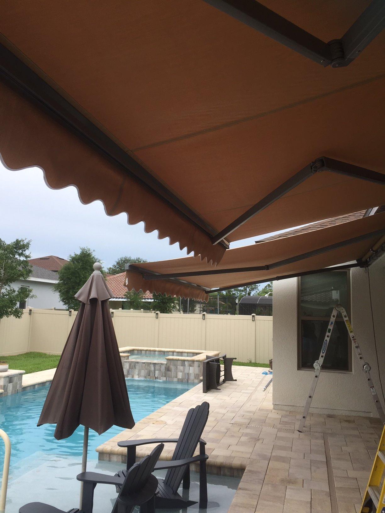 ADVANING Classic Series 16'X10' Electric Retractable Awning, 100% Acrylic UV+ Sun Shade Canopy, Canvas Umber (Solid), EA1610-A208H customer photo 1