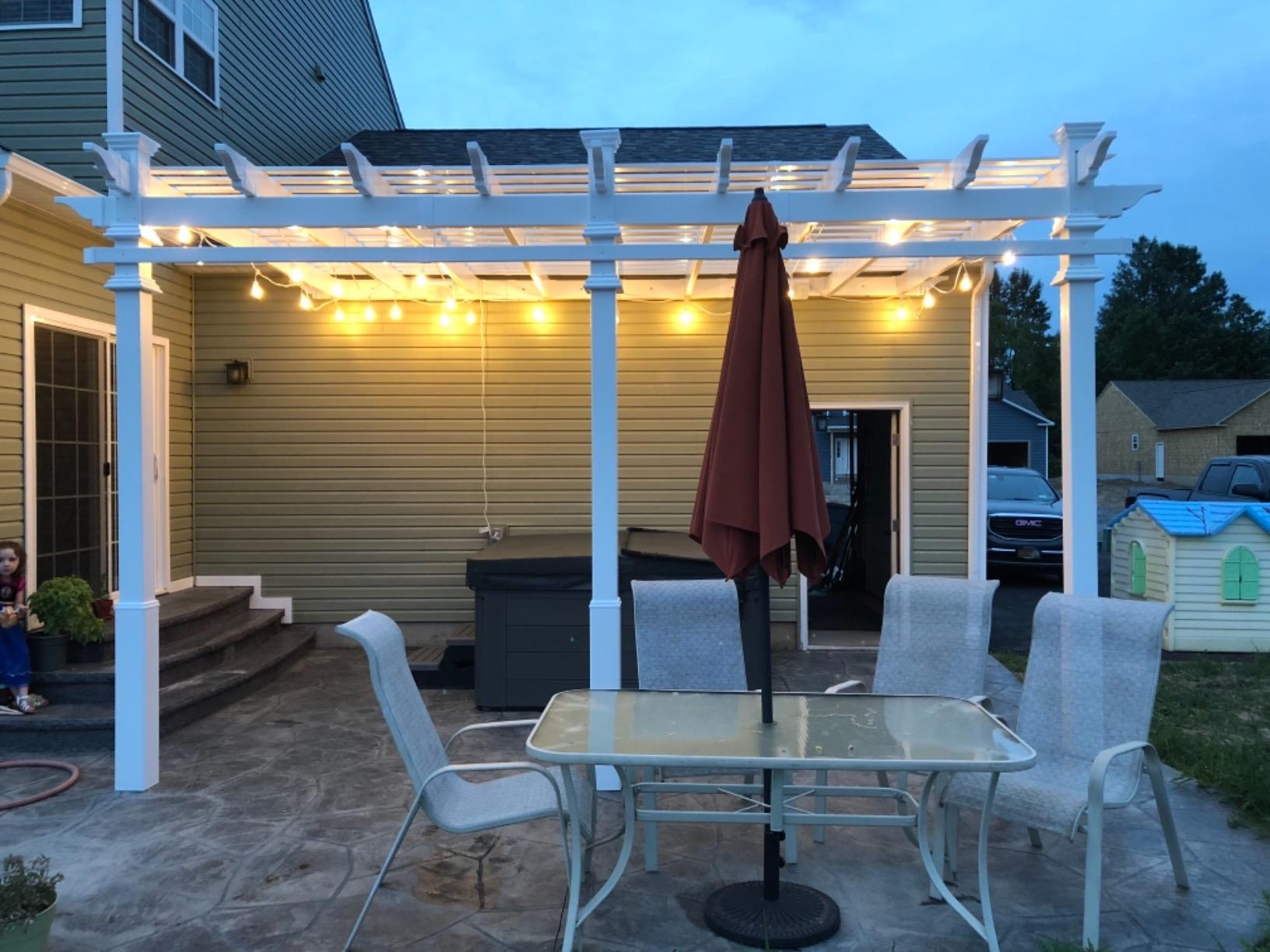 vita Valencia 12' x 16' Attached Vinyl Pergola customer photo 2