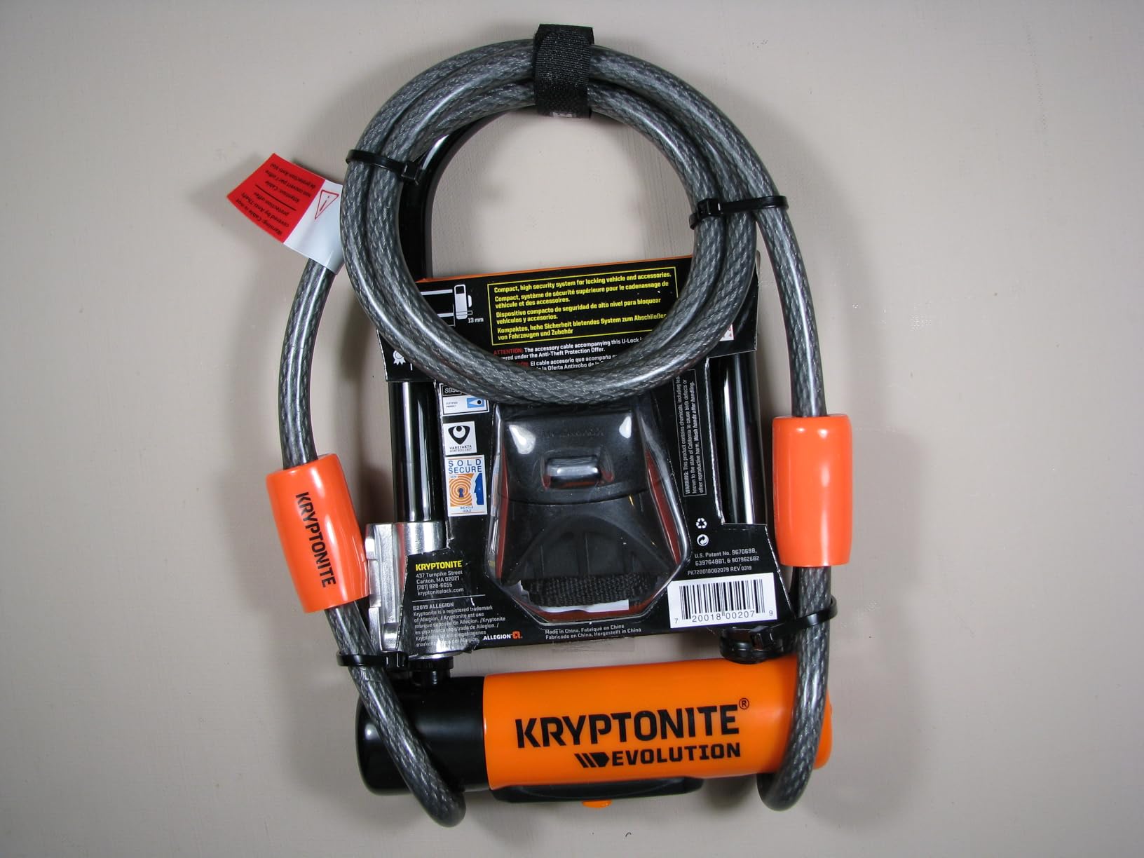 Kryptonite Evolution Mini-7 Bike U-Lock, 13mm Steel Shackle, 4 ft Cable customer photo 1