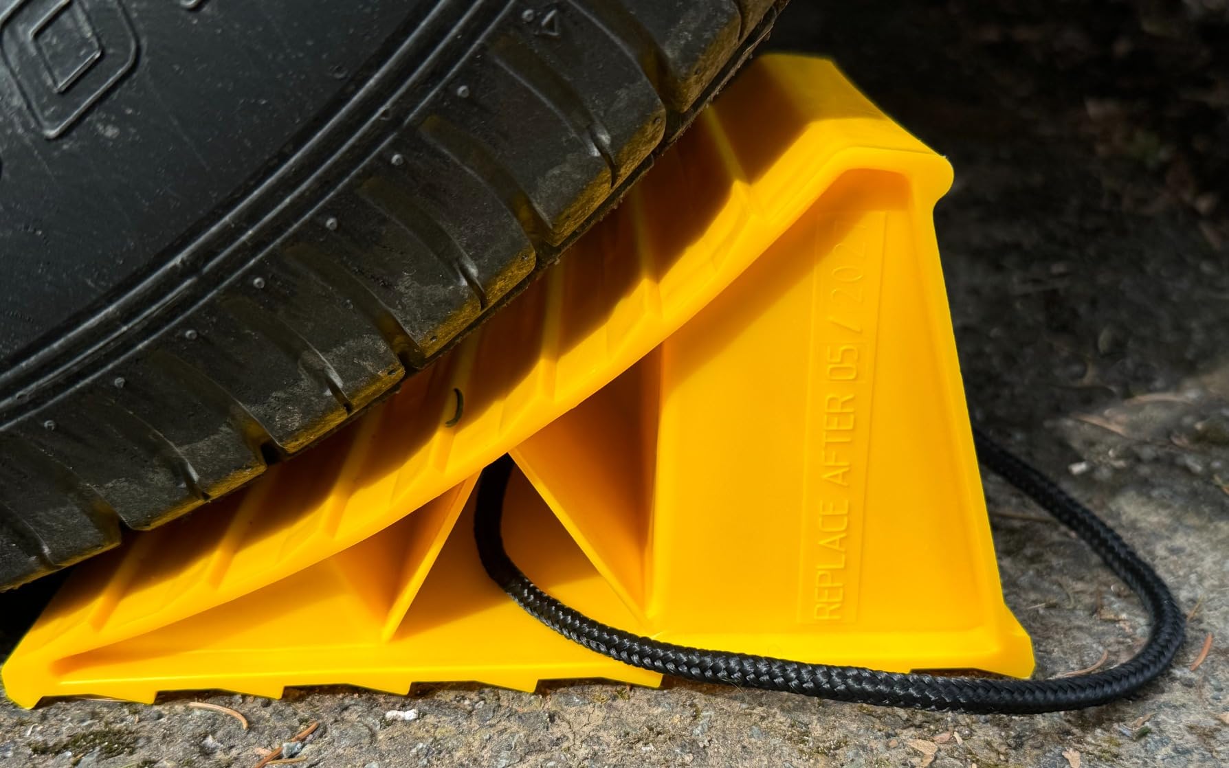 Camco RV Wheel Chocks with Rope - 2-Pack - Made in the USA customer photo 2