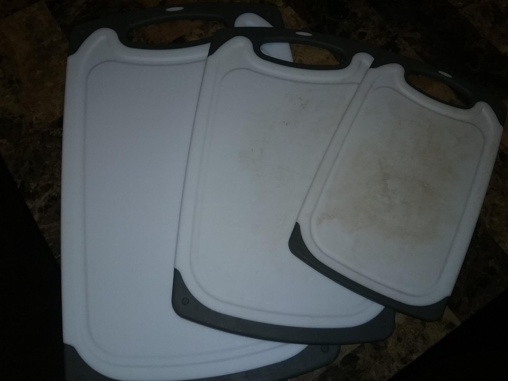Cutting Boards for Kitchen - BPA-Free Chopping Board - Different Sizes & Non Slip Handles - Reversible, Large Cutting Board Set - Unique Gifts for Cooks Who Have Everything - 3-Pack Gray customer photo 2