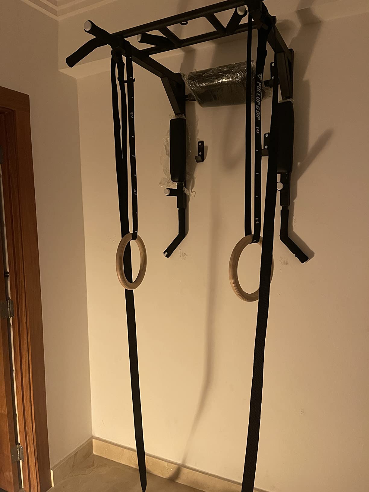 PULLUP & DIP Premium Gymnastic Rings, Wooden Gym Rings for Calisthenics - Wide Straps with Length Markings + Door Anchor + Carry Bag + Exercise Guide, Calisthenics Rings customer photo 1