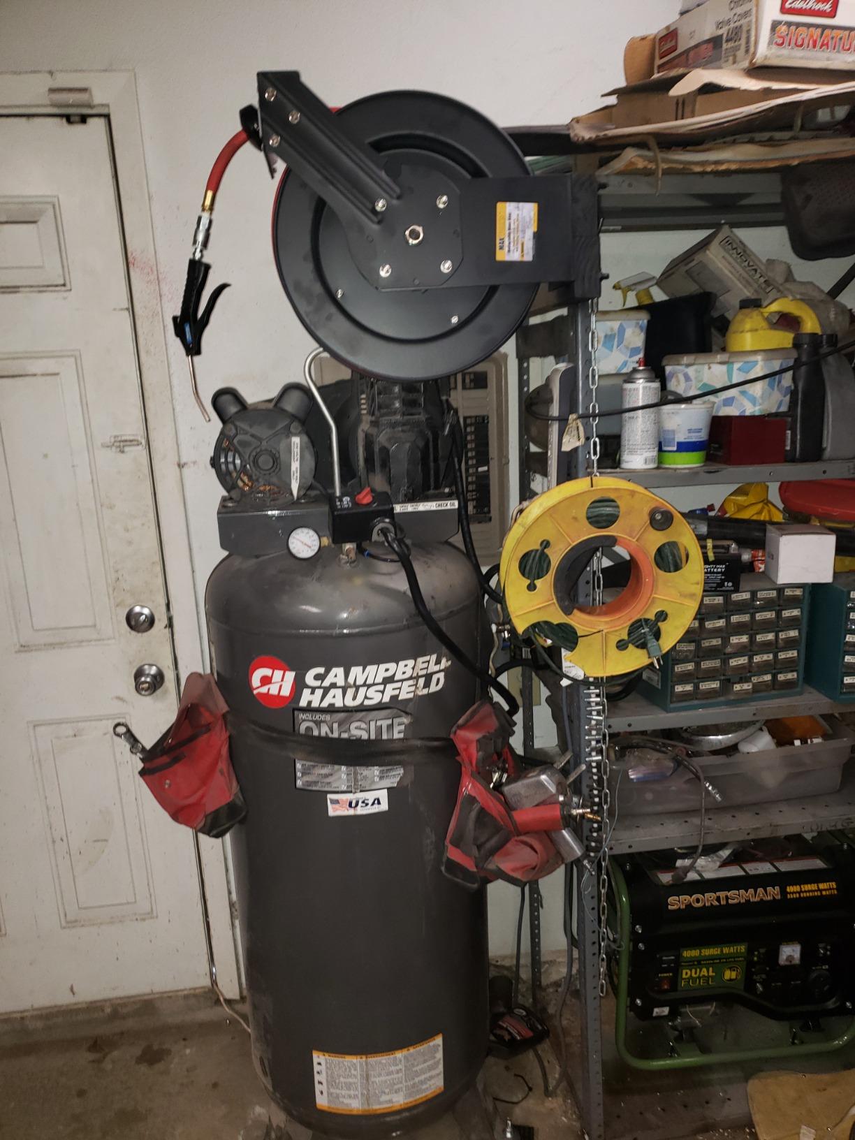 MaxWorks 50 Foot Auto Rewind Retractable Air Hose Reel with 3/8