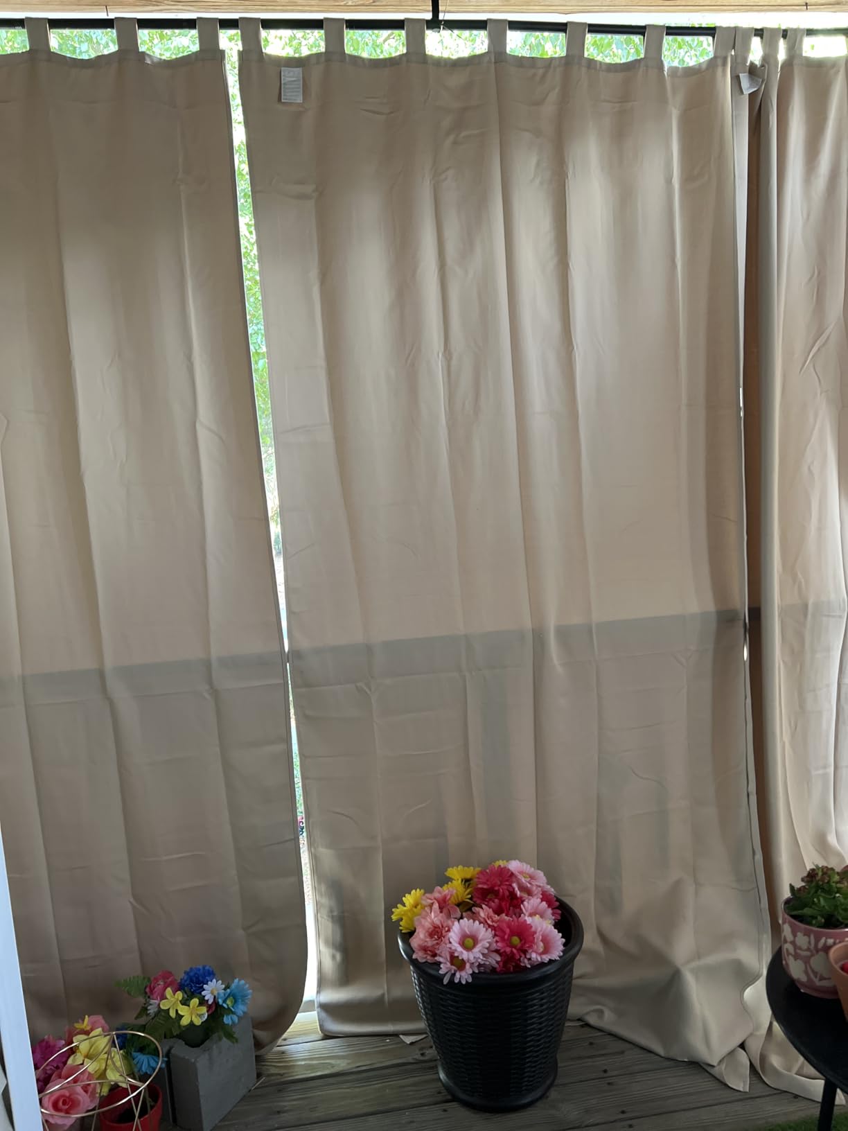 RYB HOME Outdoor Curtains for Patio Waterproof Block Sunlight Privacy customer photo 1