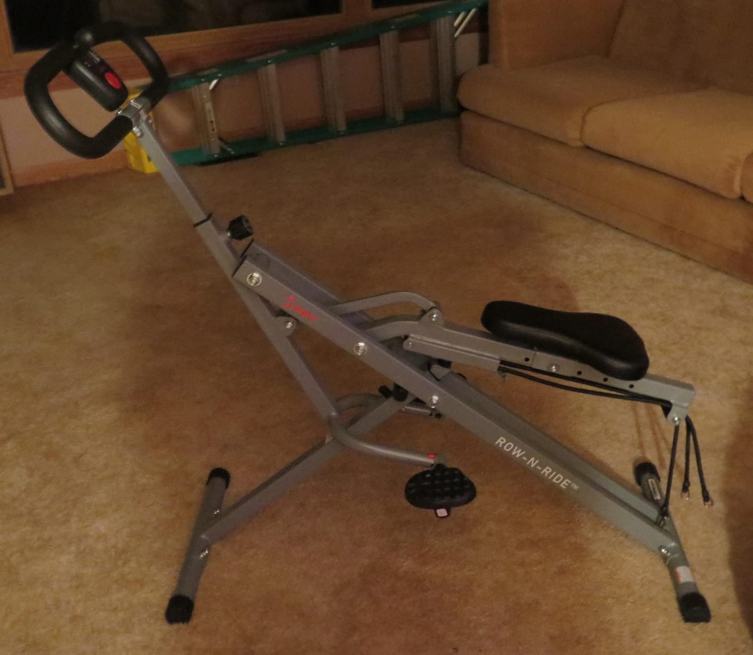 Sunny Health & Fitness Smart Row-N-Ride Glute & Leg Trainer, Foldable Squat Assist Rower with Exclusive SunnyFit App Connection customer photo 1