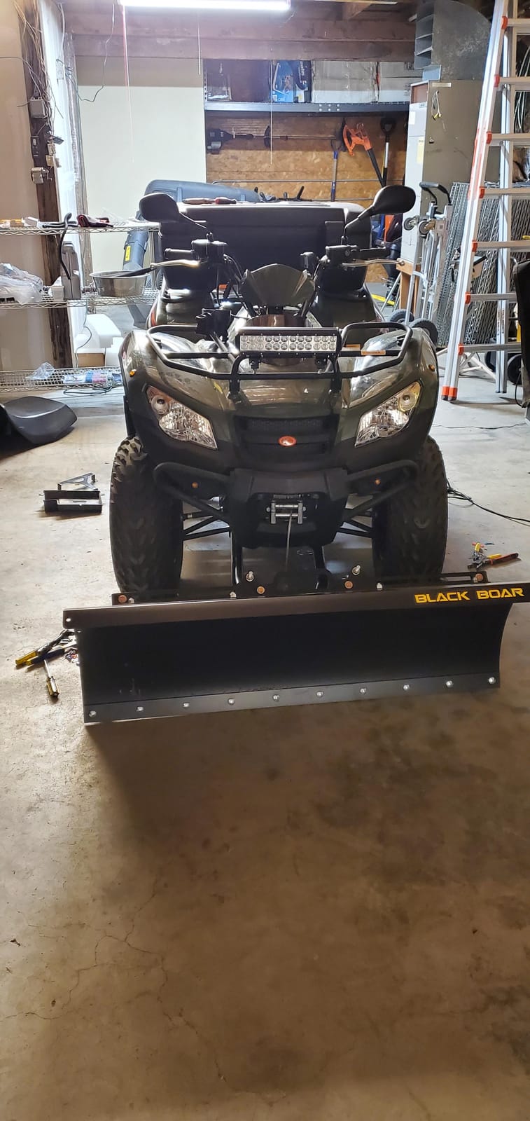 Black Boar Camco ATV Snow Plow Kit | Features a 48-inch Adjustable Straight Blade and Adjustable Tension Safety Trip Springs (66016) customer photo 1