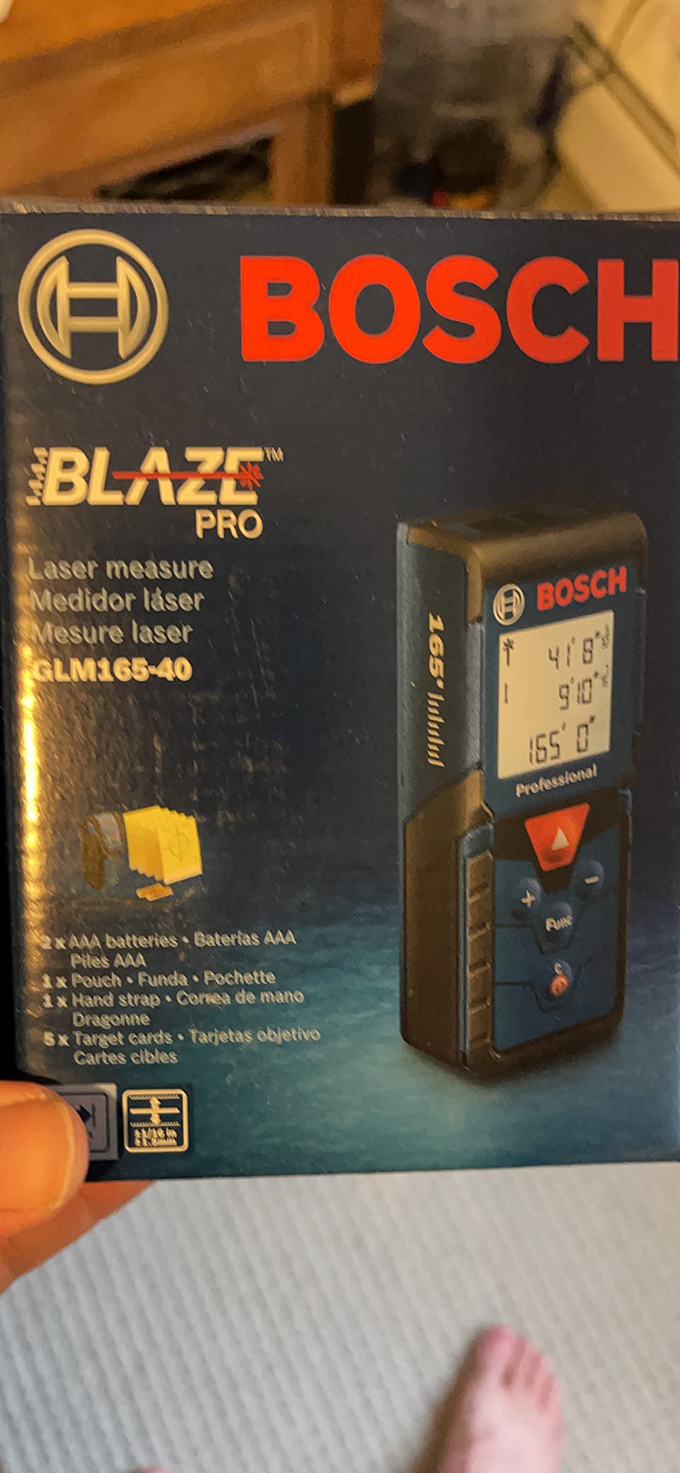 BOSCH GLM165-40 Blaze™ Pro 165 Ft. Laser Measure, Distance Measuring Laser | Backlit display, area and volume calculations, indirect measurement customer photo 2
