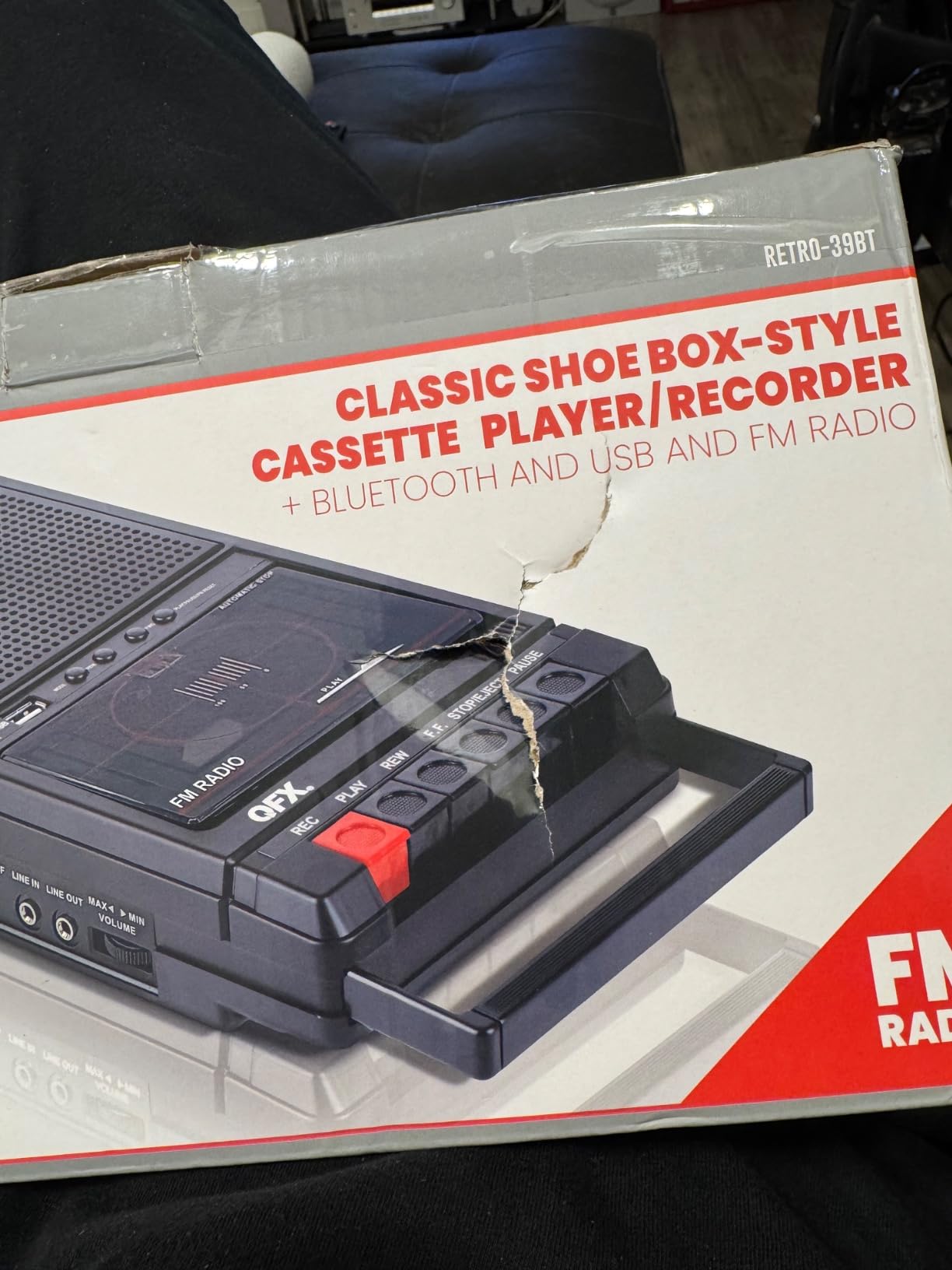 QFX Portable Shoebox Cassette Tape Player Recorder, RETRO-39BT customer photo 2