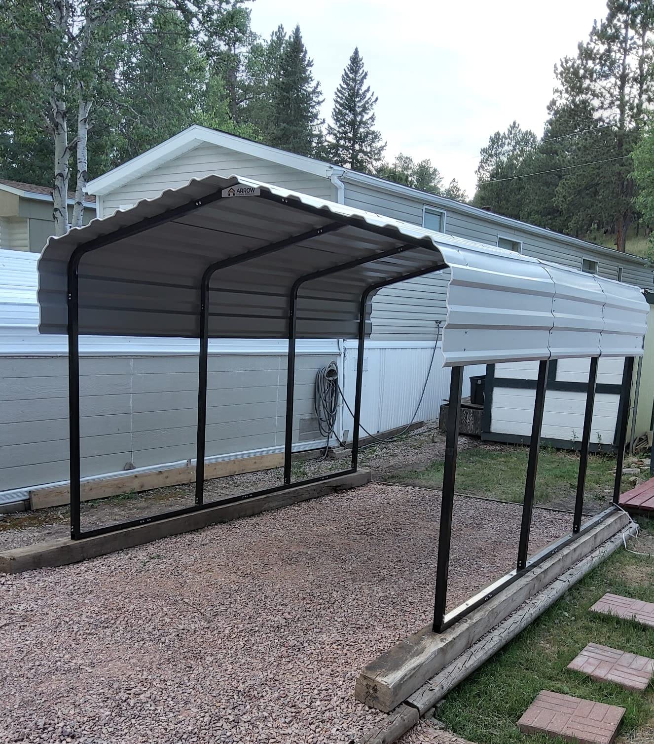 Arrow Carports Galvanized Steel Carport, Compact Car Metal Carport Kit, 10' x 15' x 7', Eggshell customer photo 1