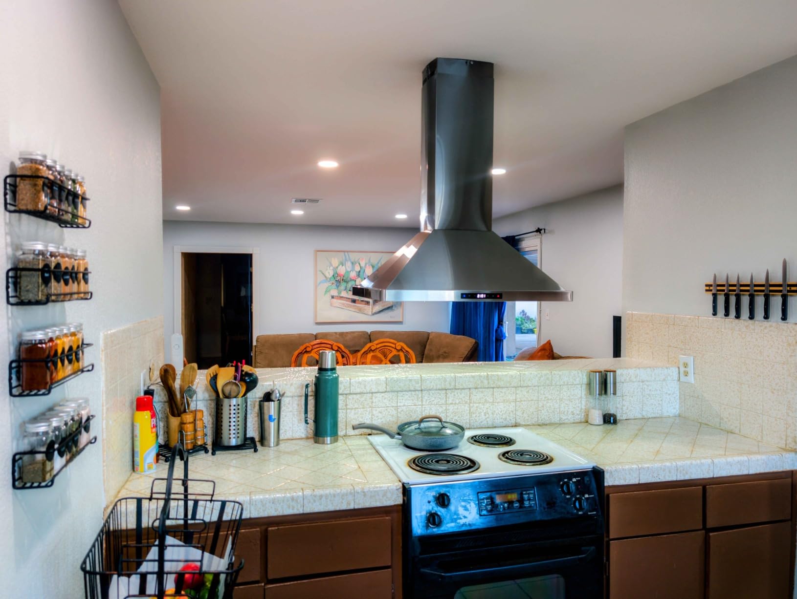 30 in. Lumin Coll 380 CFM Ducted Island Range Hood, LED, Stainless Steel | Cosmo COS-63ISS75 Soft Touch Controls, 3 Fan Speeds, Permanent Dishwasher-Safe Baffle Filters, Timer and Clock customer photo 2