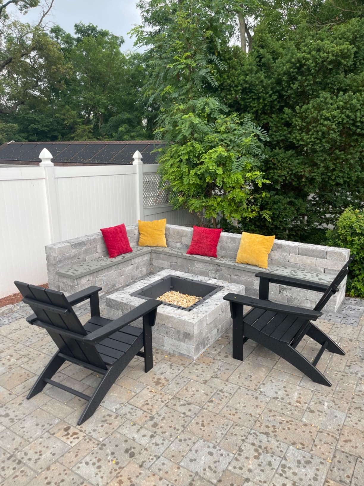 POLYWOOD Modern Adirondack Chair – All-Weather Outdoor Lawn Adirondack Chairs – HDPE, Fade-Resistant & Durable Outdoor Furniture – For Patio, Deck & Fire Pit Chairs – Black customer photo 2
