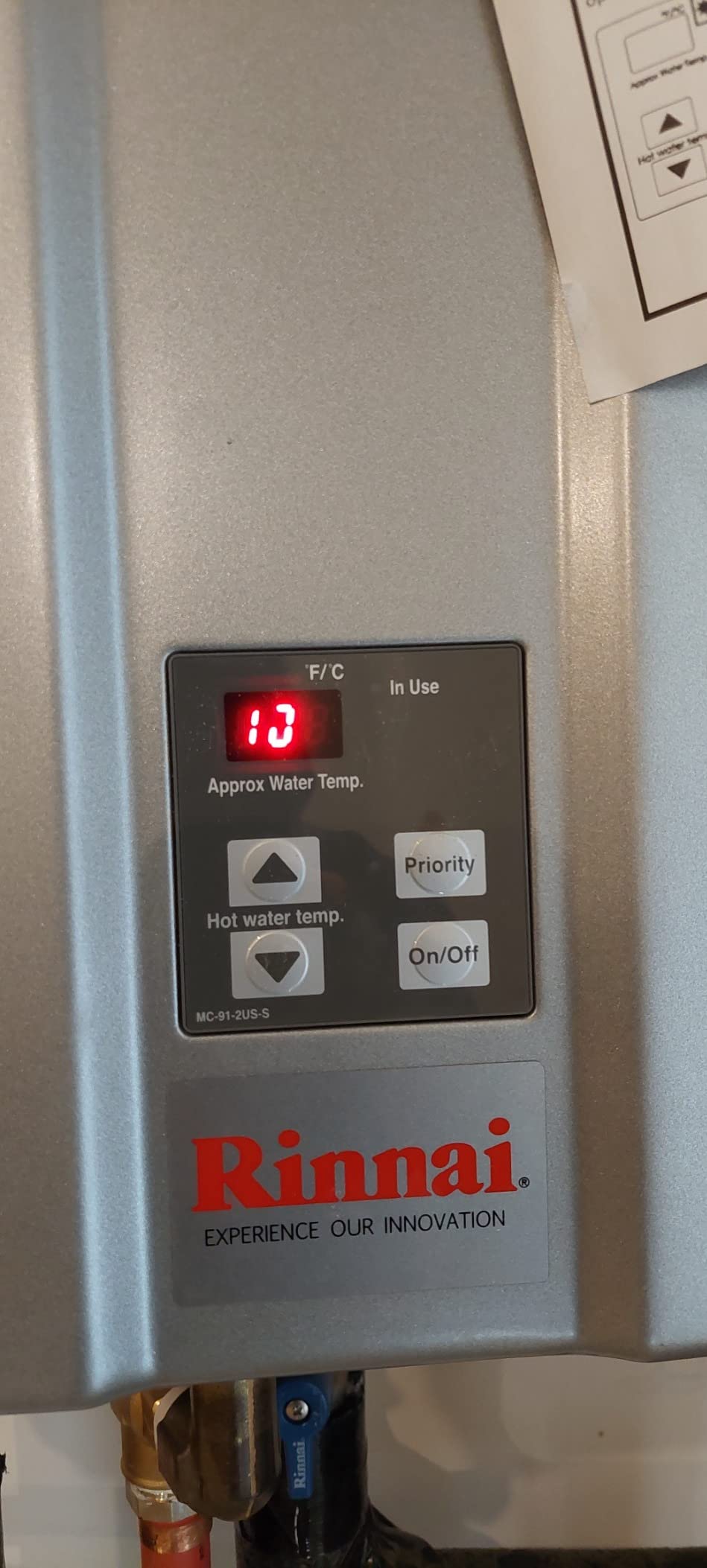 Rinnai RU199iN Condensing Tankless Hot Water Heater, 11 GPM, Natural Gas, Indoor Installation customer photo 1