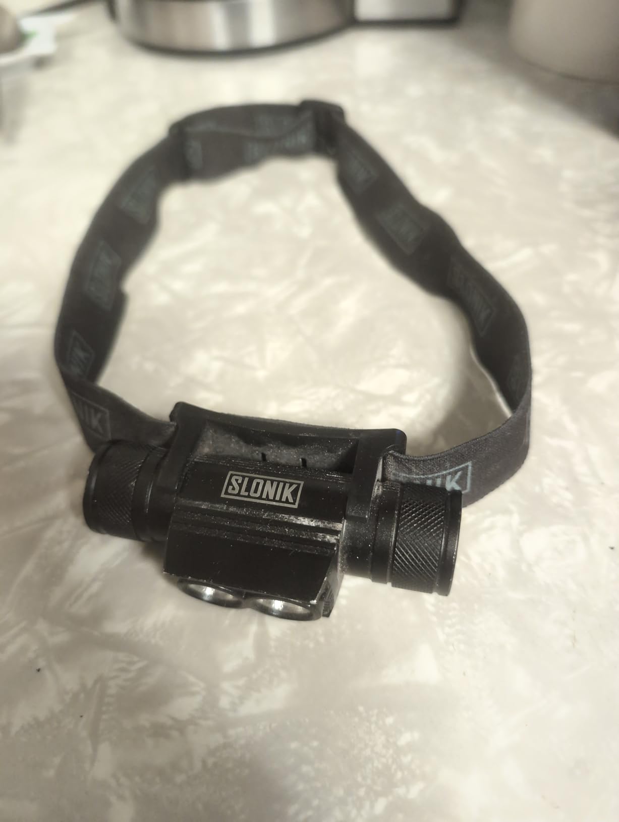 SLONIK Headlamp Rechargeable - 1000 Lumen LED USB Rechargeable Headlight - IPX4 Waterproof Head Lamp with Bright 60 ft Flashlight Beam - Hiking & Outdoor Camping Gear, Black - LED Headlamp customer photo 1