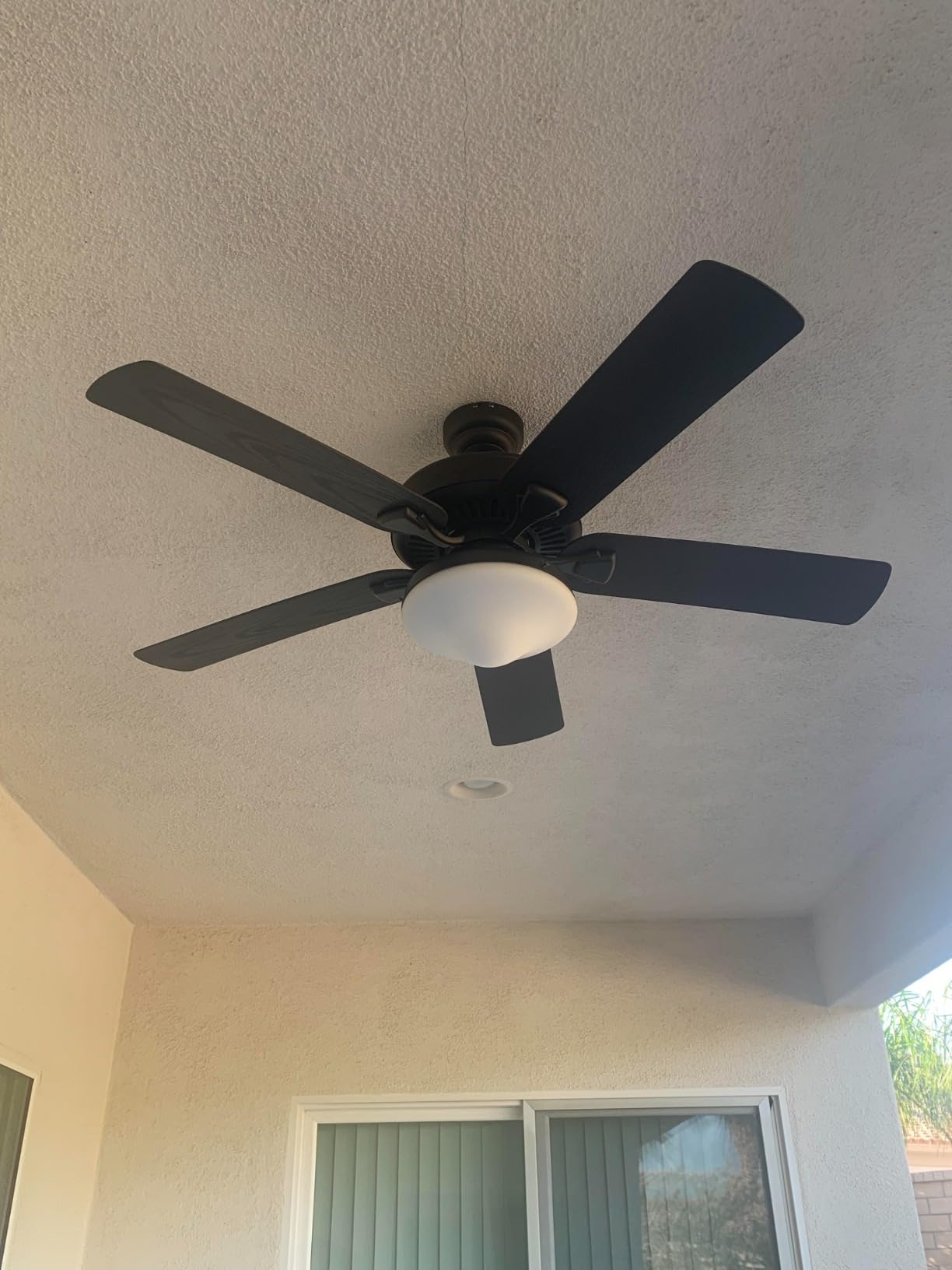 Honeywell Ceiling Fans Belmar 52 Inch Ceiling Fan With Light, Indoor/Outdoor Ceiling Fan with Pull Chain, LED Tri-Mount 5 Blade Design, ETL Damp Rated, Bronze (50512-01) customer photo 2