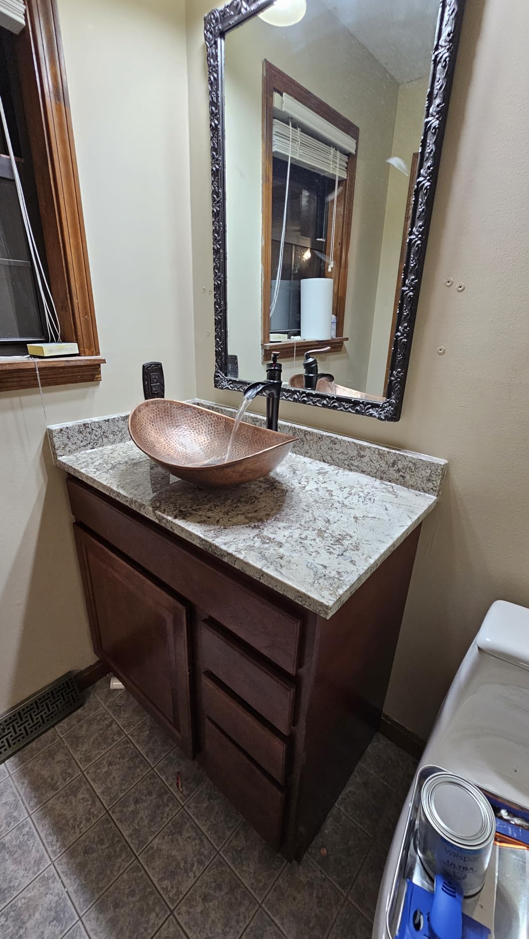 Monarch Abode Bathroom Sink – 19-Inch Harbor Vessel Bathrooms Countertop Sink, Bathroom Vessel Sinks, Above Counter Hand Hammered Pure Copper Bath Sinks for Restroom Vanity or Powder Room customer photo 1