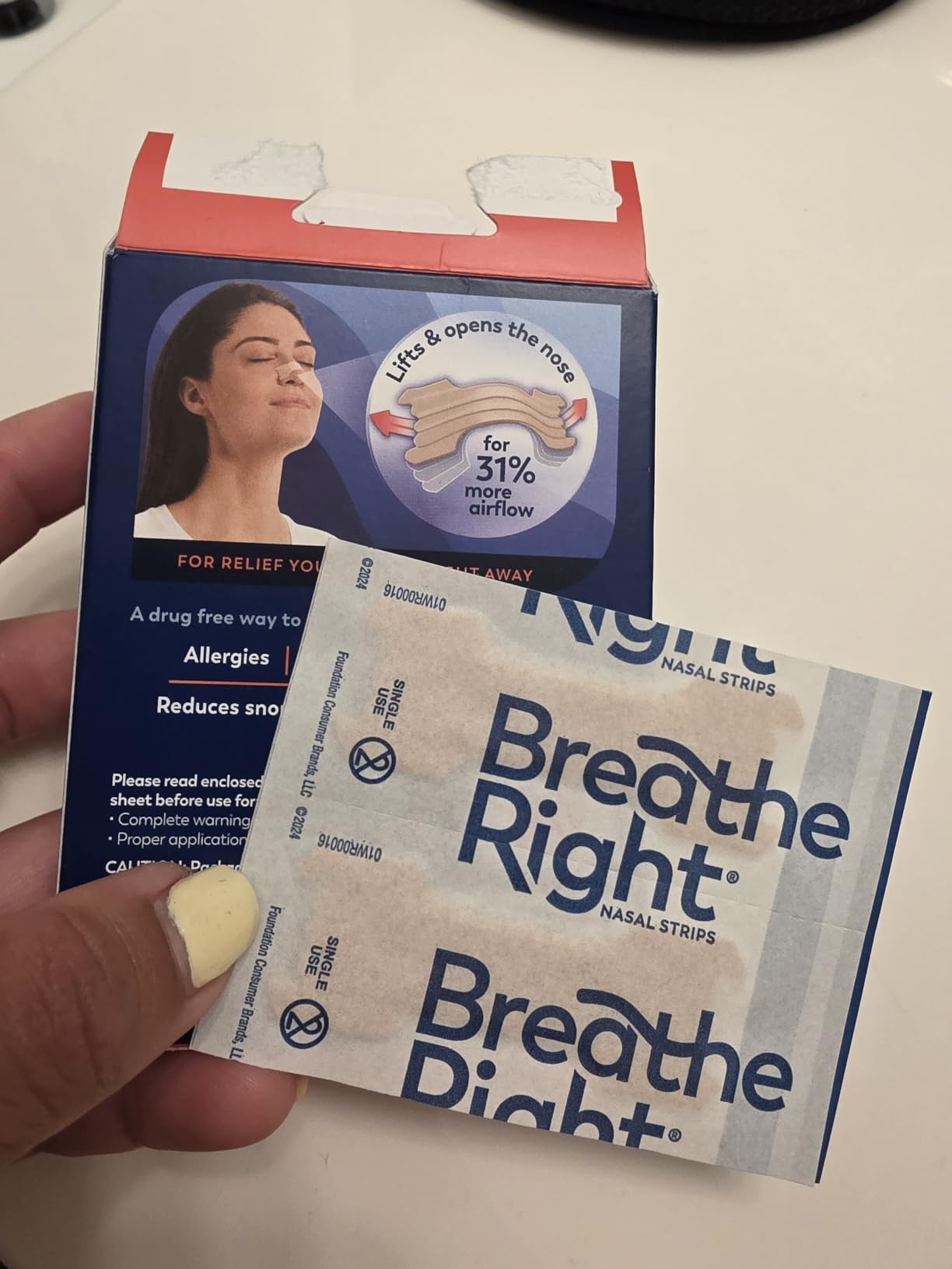 Breathe Right Extra Strength Nasal Strips, Congestion Relief, Tan, 44ct customer photo 1