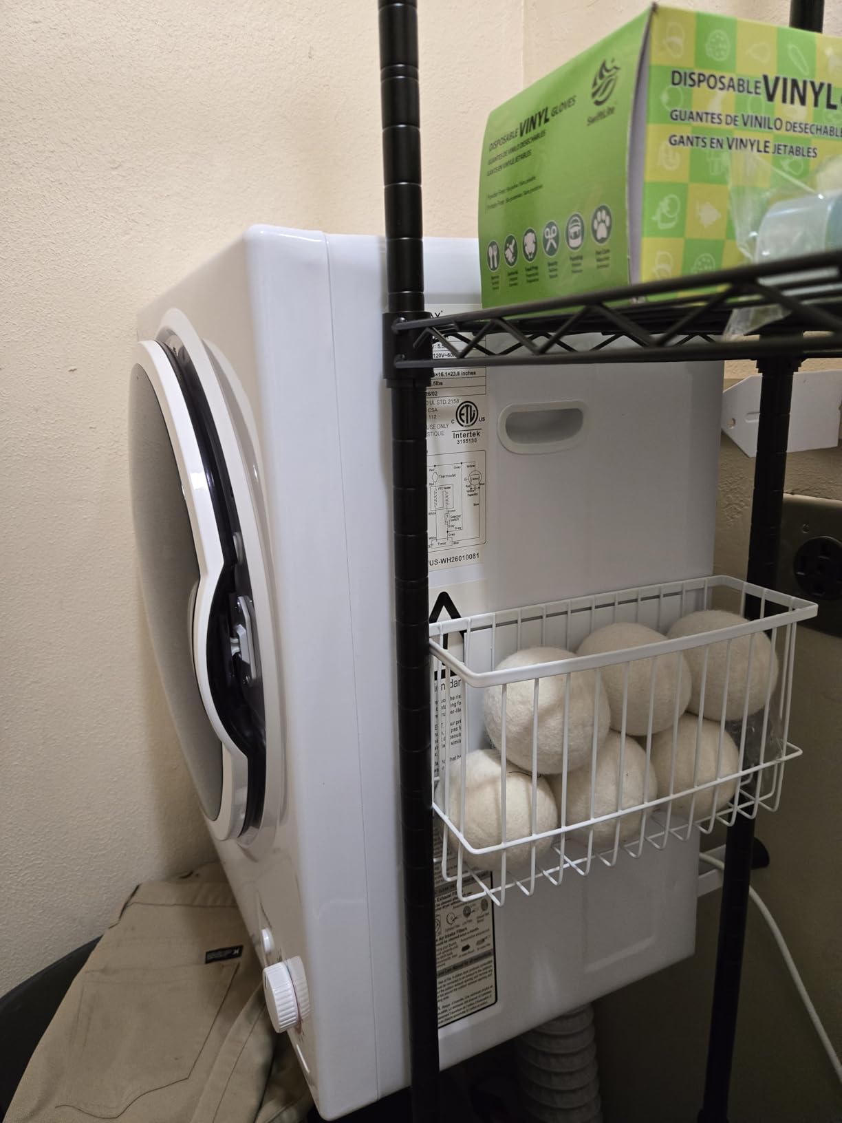 COSTWAY Compact Laundry Dryer, 110V Electric Portable Clothes Dryer with Stainless Steel Tub, Control Panel Downside Easy Control for 4 Automatic Drying Mode, White customer photo 1