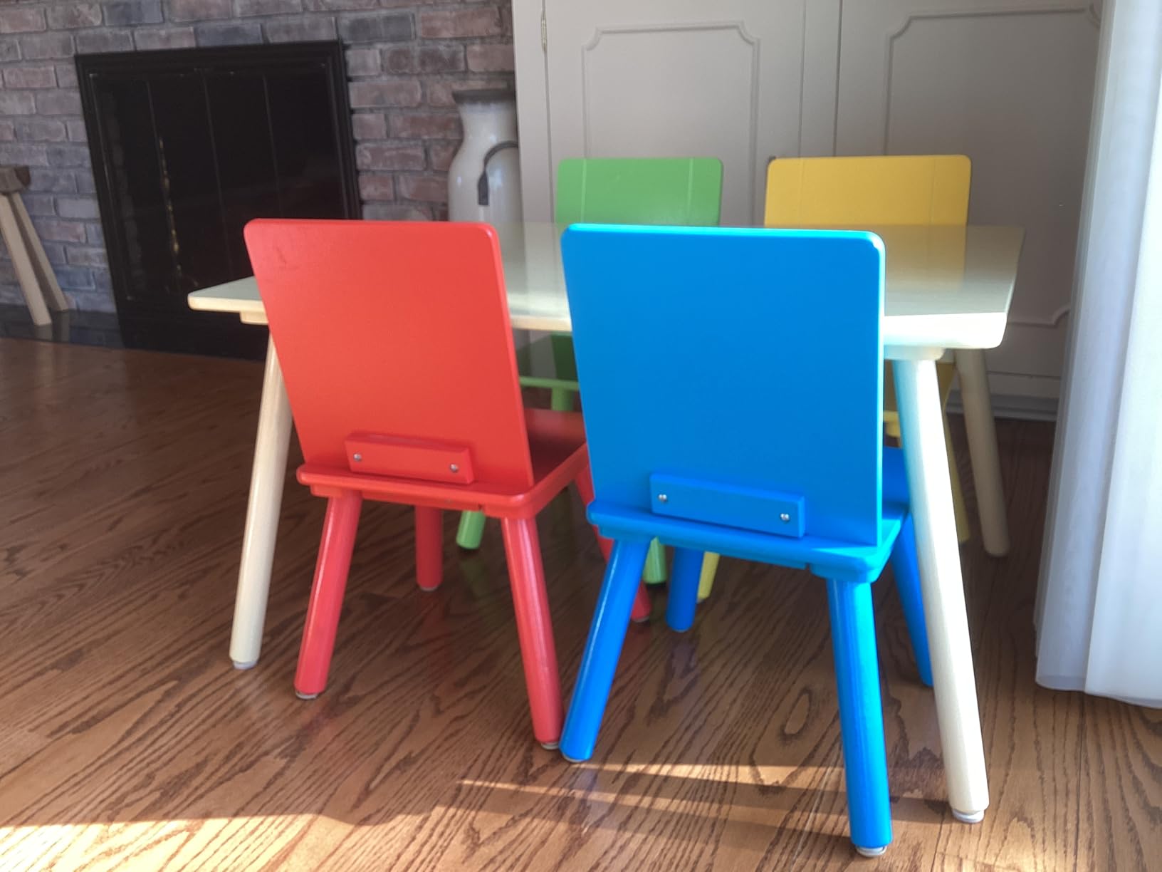 Delta Children Kids Table and Chair Set (4 Chairs Included), Grey/Blue customer photo 1
