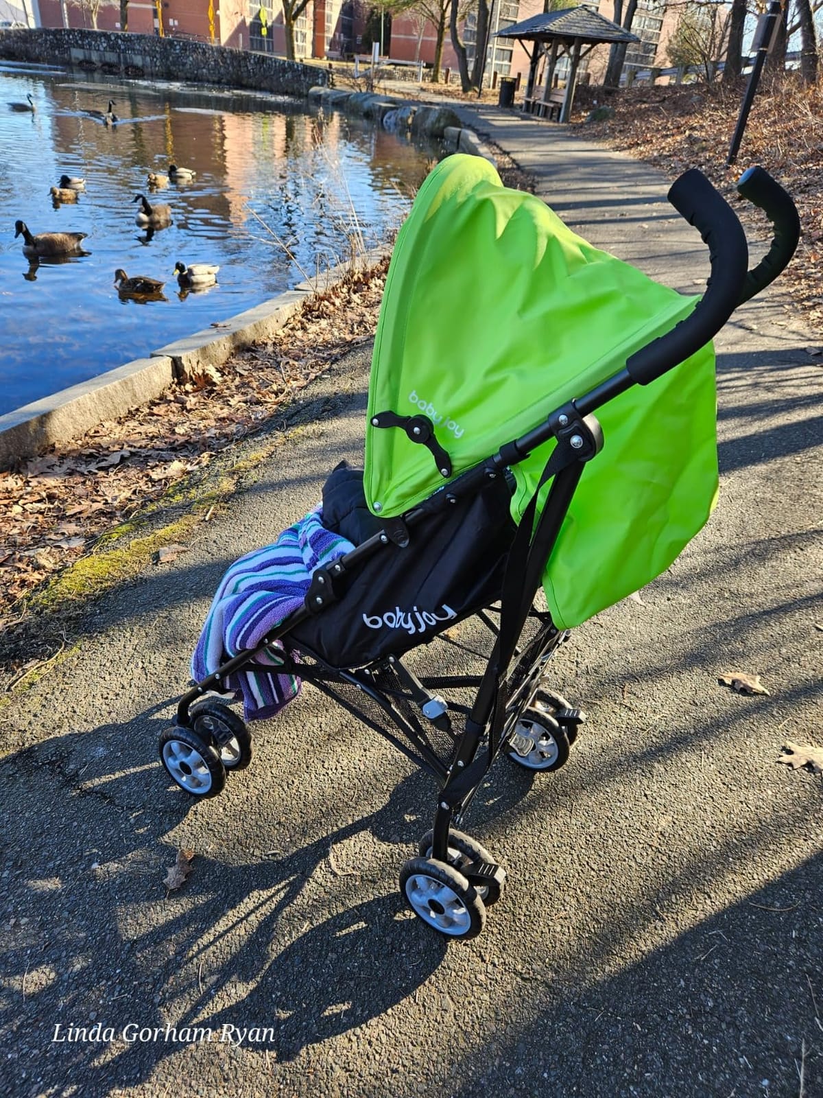 BABY JOY Lightweight Stroller, Compact Travel Stroller, Infant Stroller w/Adjustable Backrest & Canopy, Cup Holder, Storage Basket, 5-Point Harness, Easy Fold, Umbrella Stroller for Toddler, Black customer photo 2