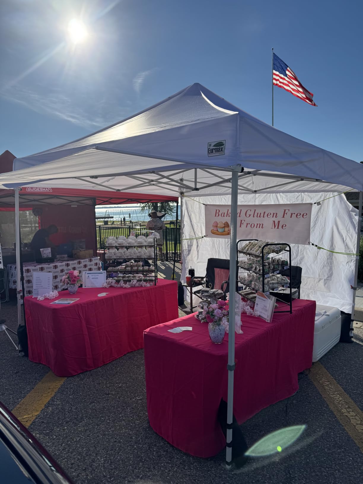 Eurmax USA 10x10 Pop Up Canopy,Commercial Tent with Patented No-Tip Rolling Bag,30sqft Extension Awning & 4 Zippered Removable Walls,UV & Water Resistant,Heavy Duty Instant Shelter Gazebo,White customer photo 2