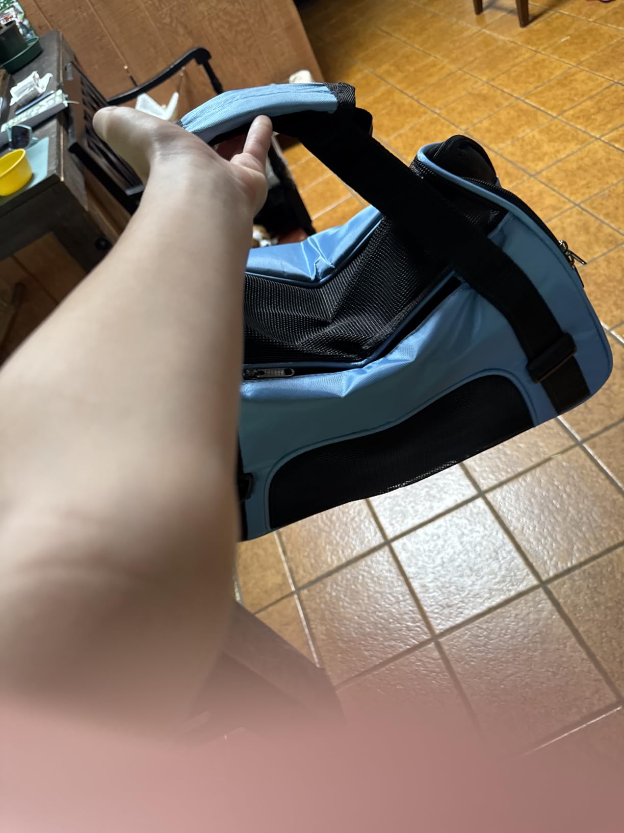 ZaneSun Cat Carrier,Soft-Sided Pet Travel Carrier for Cats,Dogs Puppy Comfort Portable Foldable Pet Bag Airline Approved (Small Blue) customer photo 1