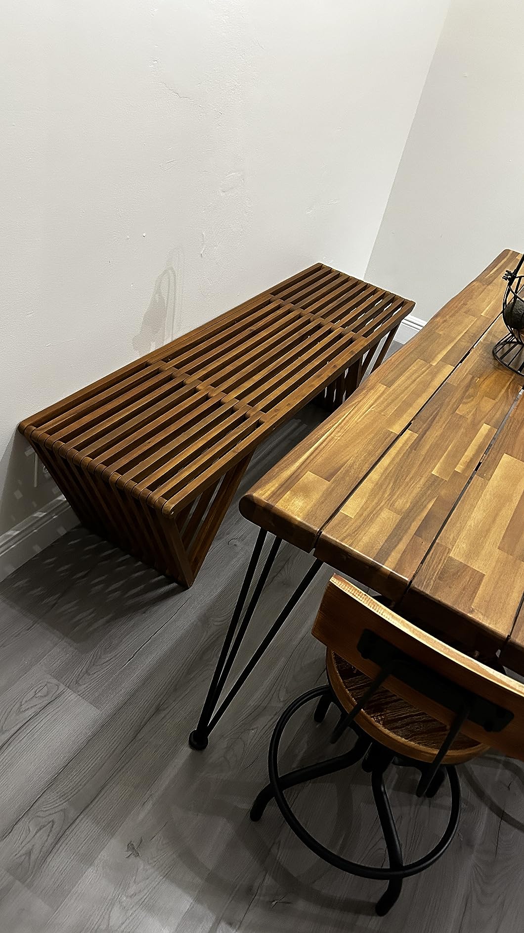 Christopher Knight Home Esme Outdoor Acacia Wood Bench, Teak Finish customer photo 2