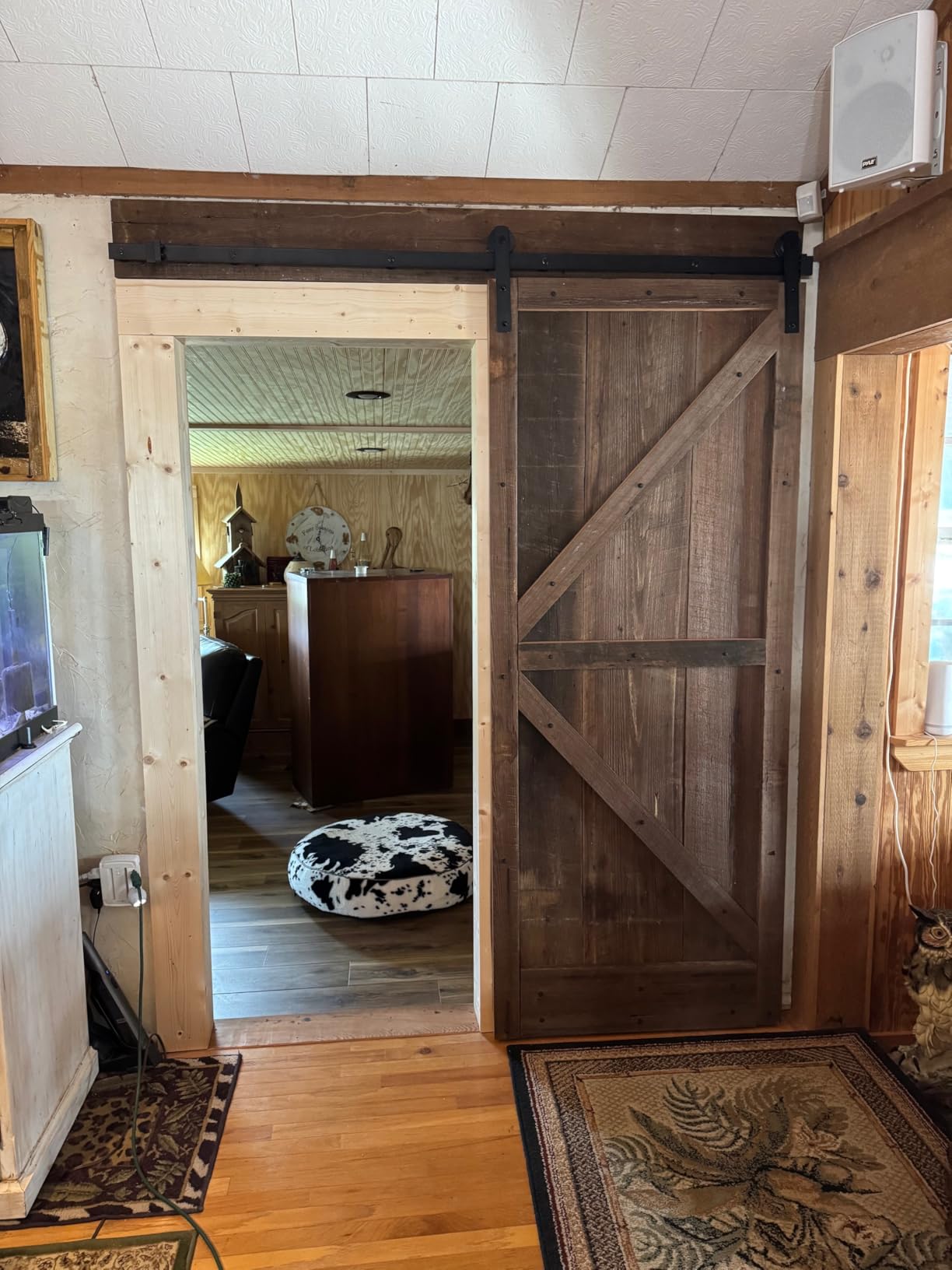 CCJH 6 Feet Heavy Duty Sturdy Sliding Barn Door Hardware Kit -Smoothly and Quietly -Easy to Install Fit 36