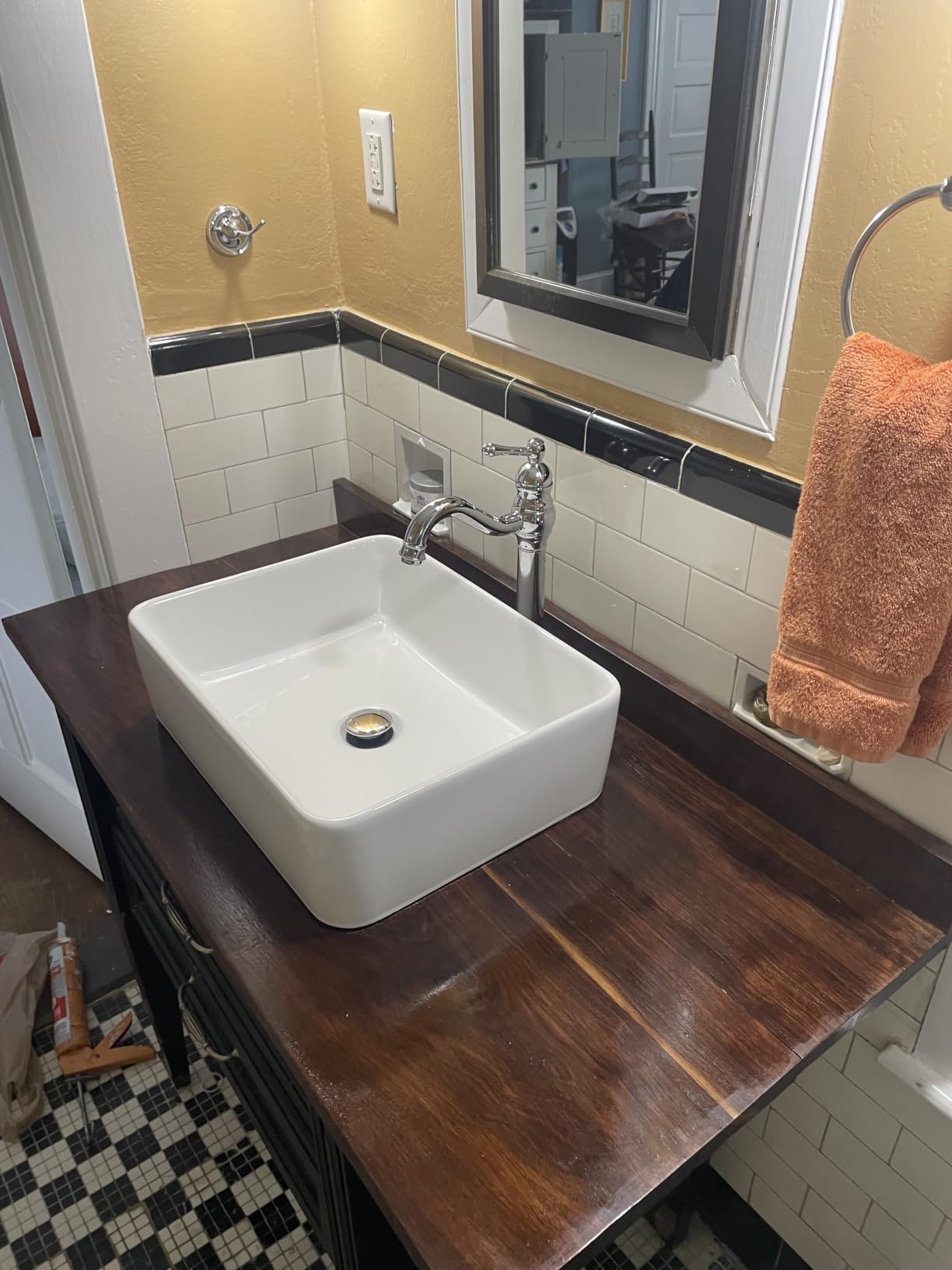 Lordear Vessel Sink Rectangle 19 Inch Bathroom Sink,Rectangular Modern Above Counter Bathroom Sinks White 19x15 Inch Porcelain Ceramic Vessel Vanity Sink Art Basin customer photo 2