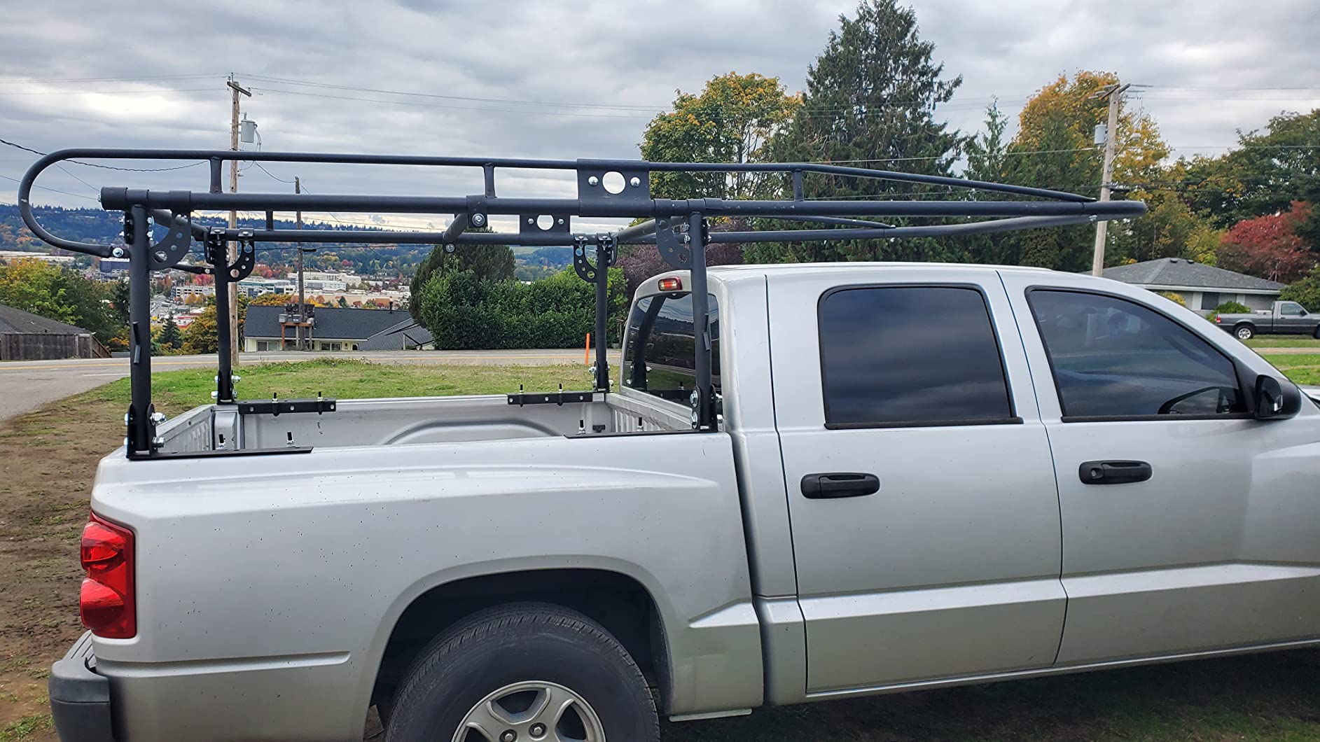 1000 LBS Adjustable Truck Contractors Rack Ladder Pickup Kayak Lumber Rack Side Bar Long Cab Full Size 60