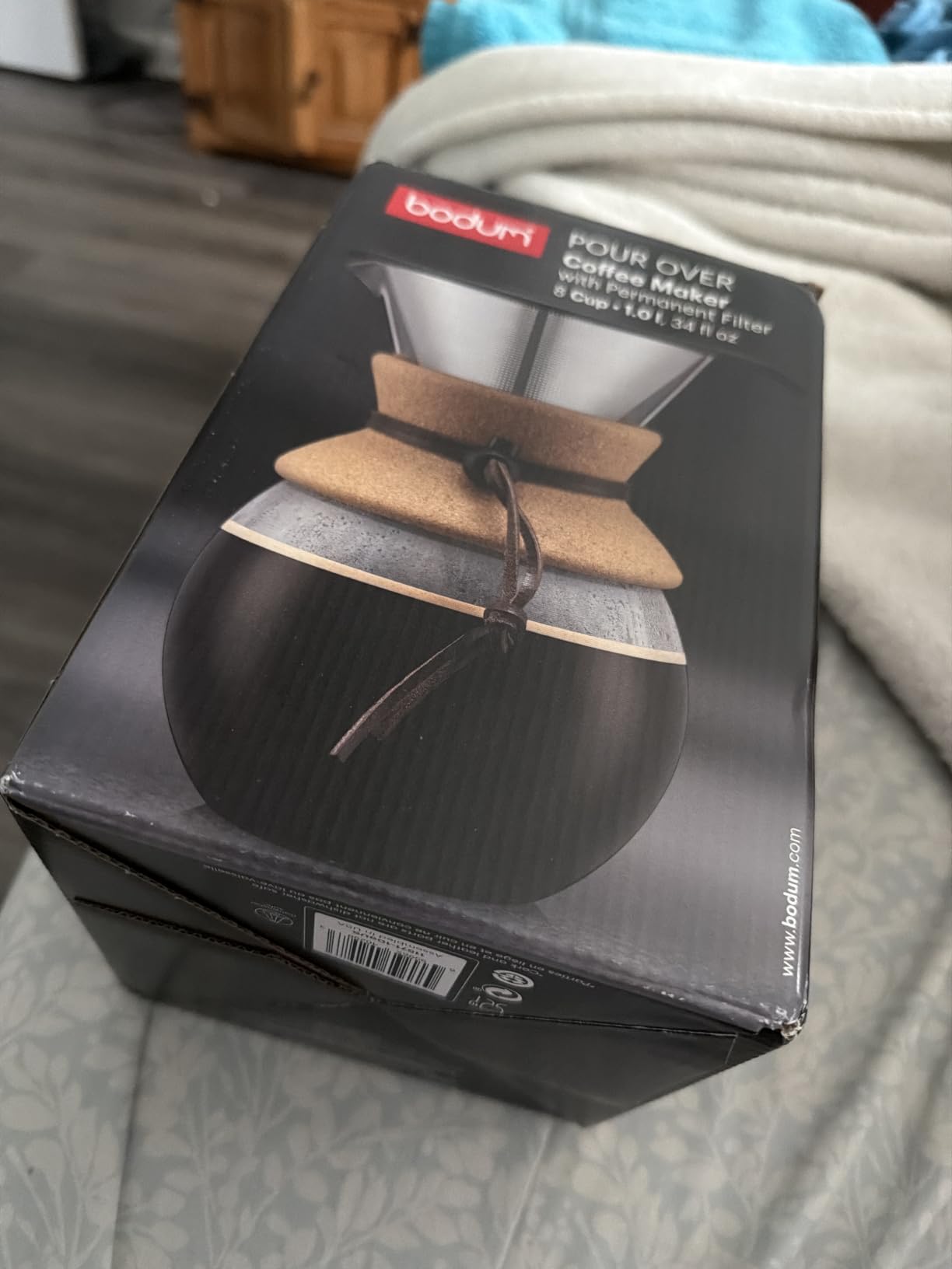 Bodum 34oz Pour Over Coffee Maker, High-Heat Borosilicate Glass with Reusable Stainless Steel Filter and Cork Grip - Made in Portugal customer photo 1