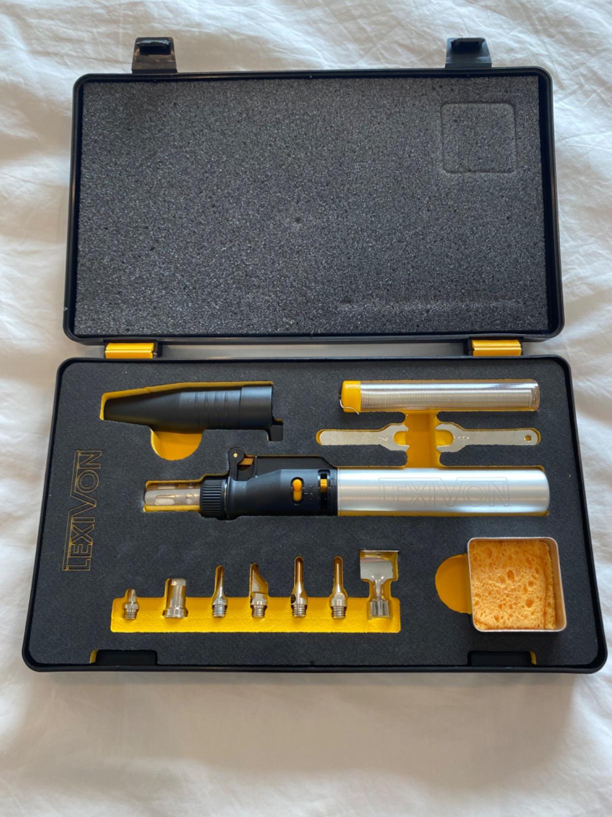 LEXIVON Butane Soldering Iron Multi-Purpose Kit | Cordless Self-Igniting Adjustable Flame 7-Tip Set | Pro Grade 125-Watt Equivalent (LX-770) customer photo 2