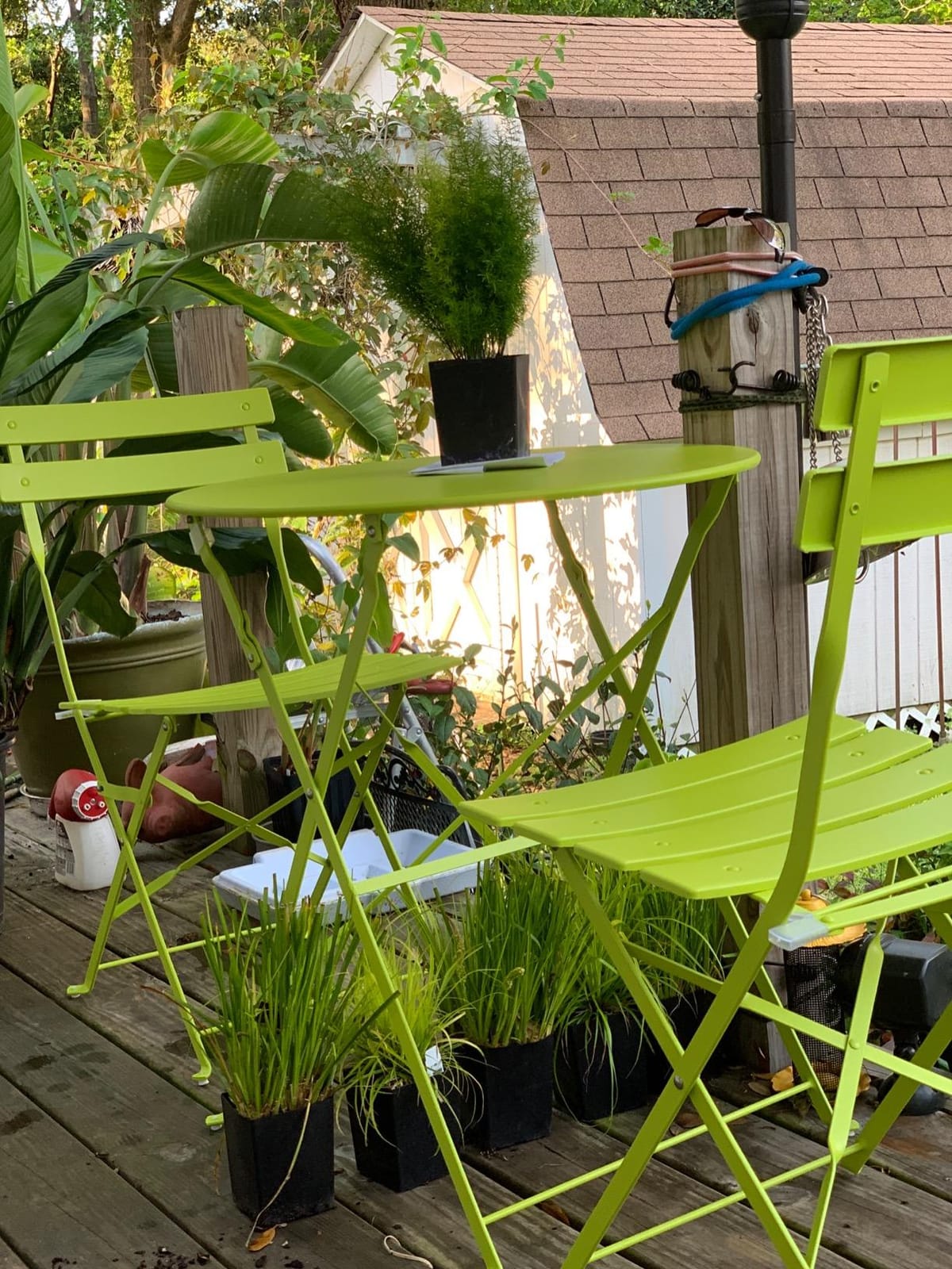 Grand Patio 3 Piece Folding Patio Bistro Set for Outdoor Balcony, Yellow customer photo 1