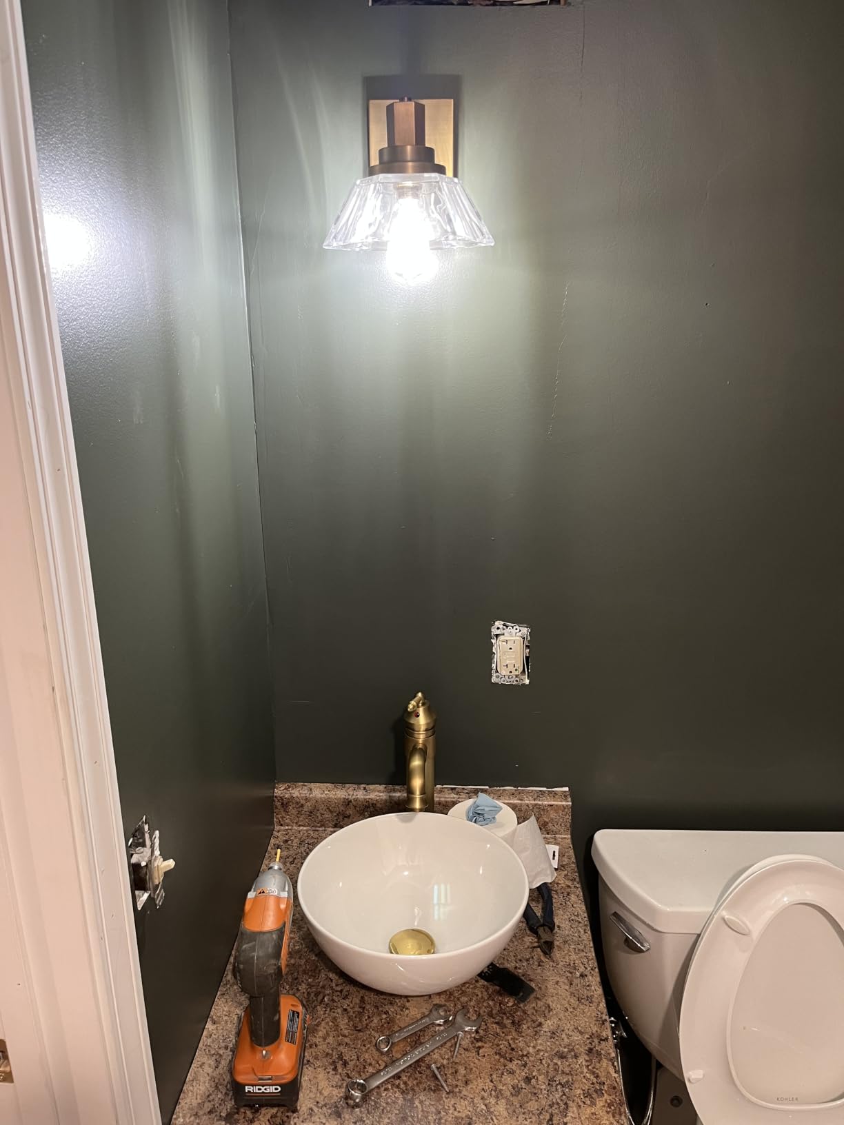 Tall Body Single Handle One Hole Bathroom Vessel Sink Faucets Antique Brass Finish with Pop Up Drian Without Overflow customer photo 2