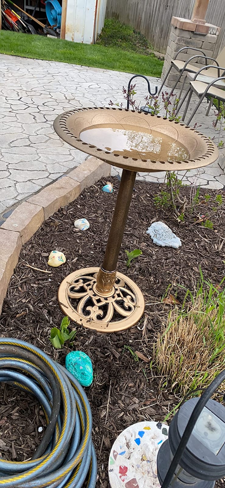 Pure Garden Antique Style Outdoor Bird Bath, Bronze customer photo 1