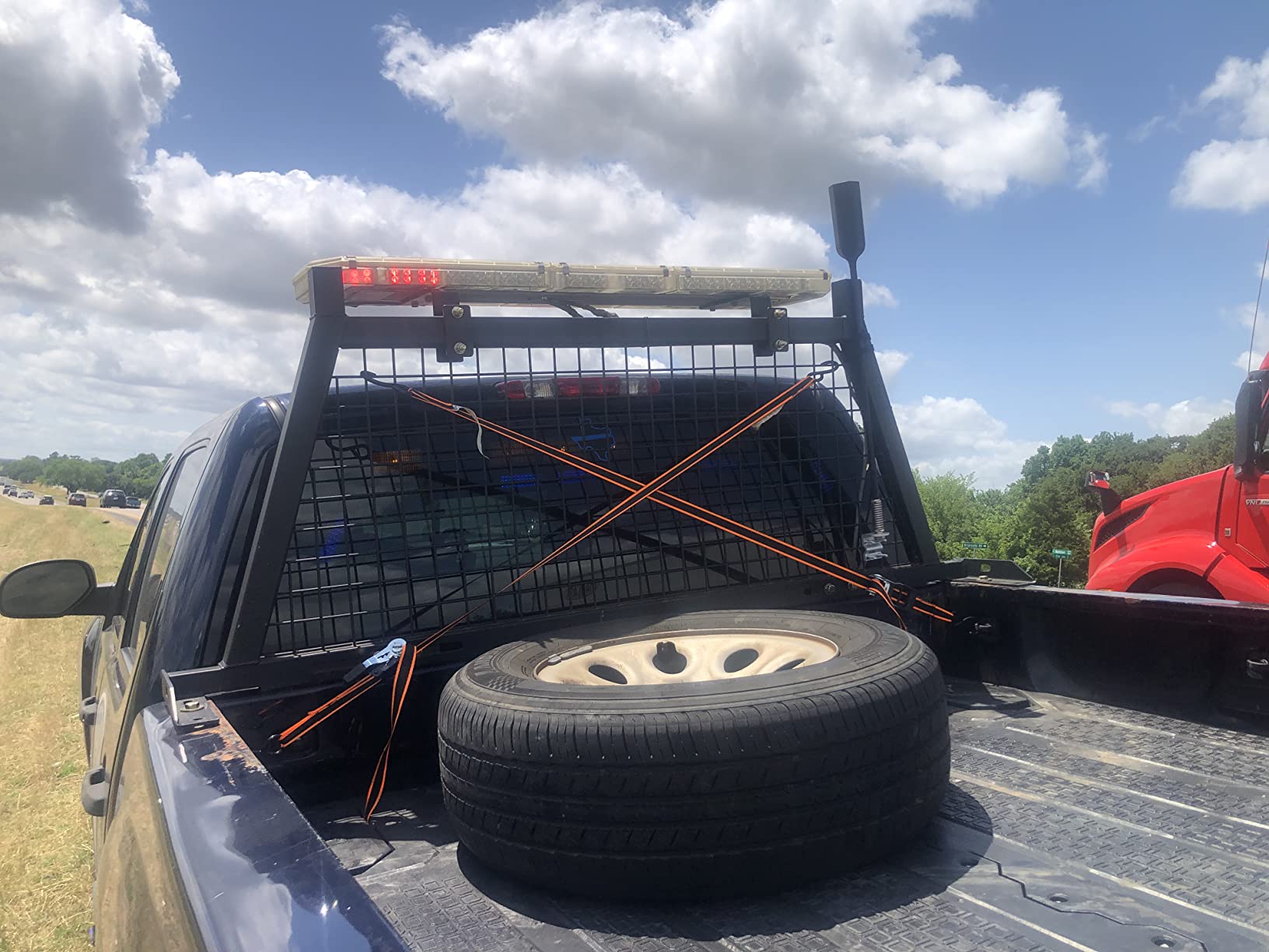 Guide Gear Adjustable Pick-Up Truck Headache Rack Bed Accessories, Steel Mesh Panel, Black customer photo 1