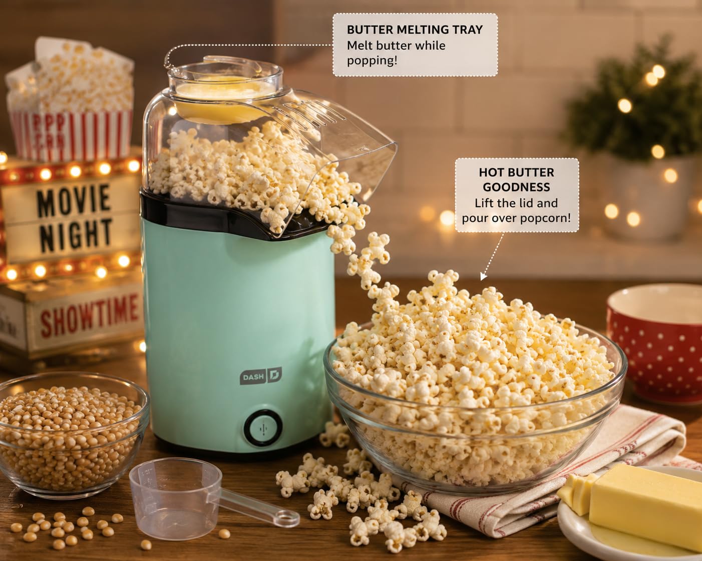 Dash Fresh Pop Popcorn Maker, 16-Cup Hot Air Popper, Aqua customer photo 2