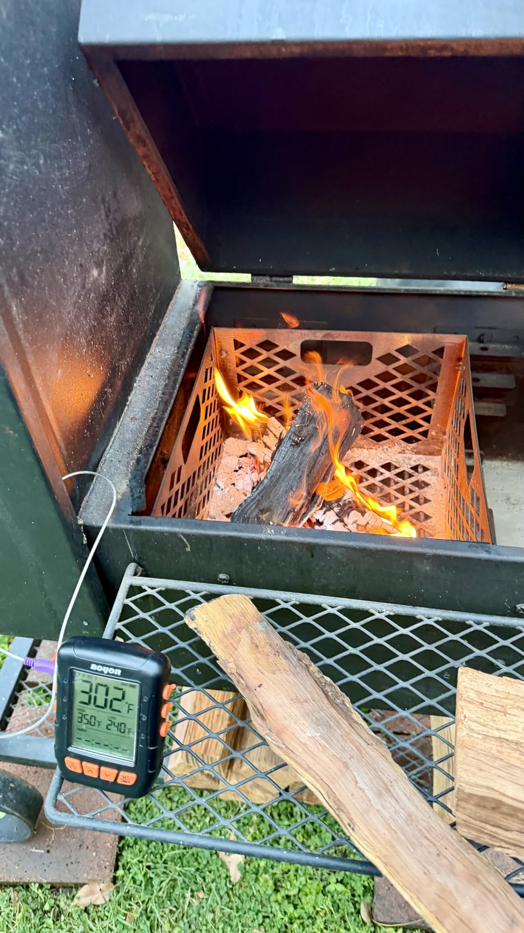 Oklahoma Joe's 5279338P04 Stainless Steel Offset Smoker Charcoal Firebox Basket, Silver customer photo 2