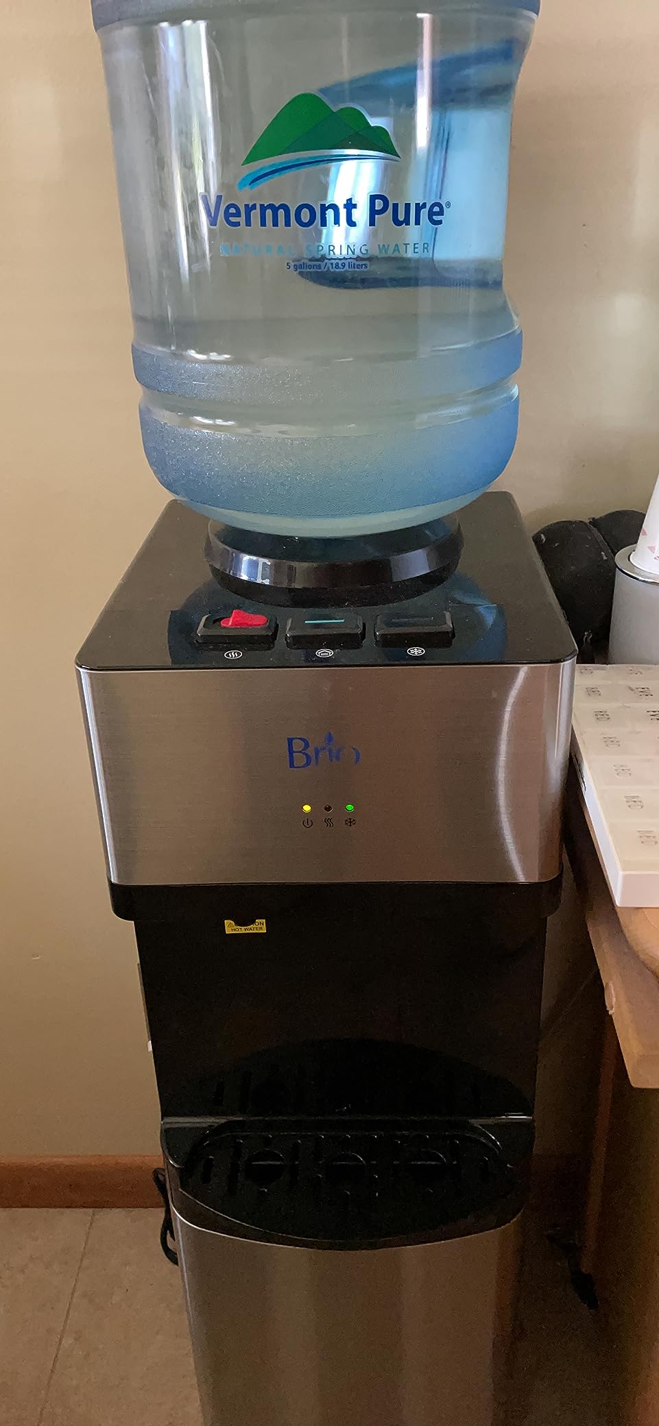 Brio Limited Edition Top Loading Water Cooler Dispenser - Hot & Cold Water, Child Safety Lock, Holds 3 or 5 Gallon Bottles - UL/Energy Star Approved customer photo 2