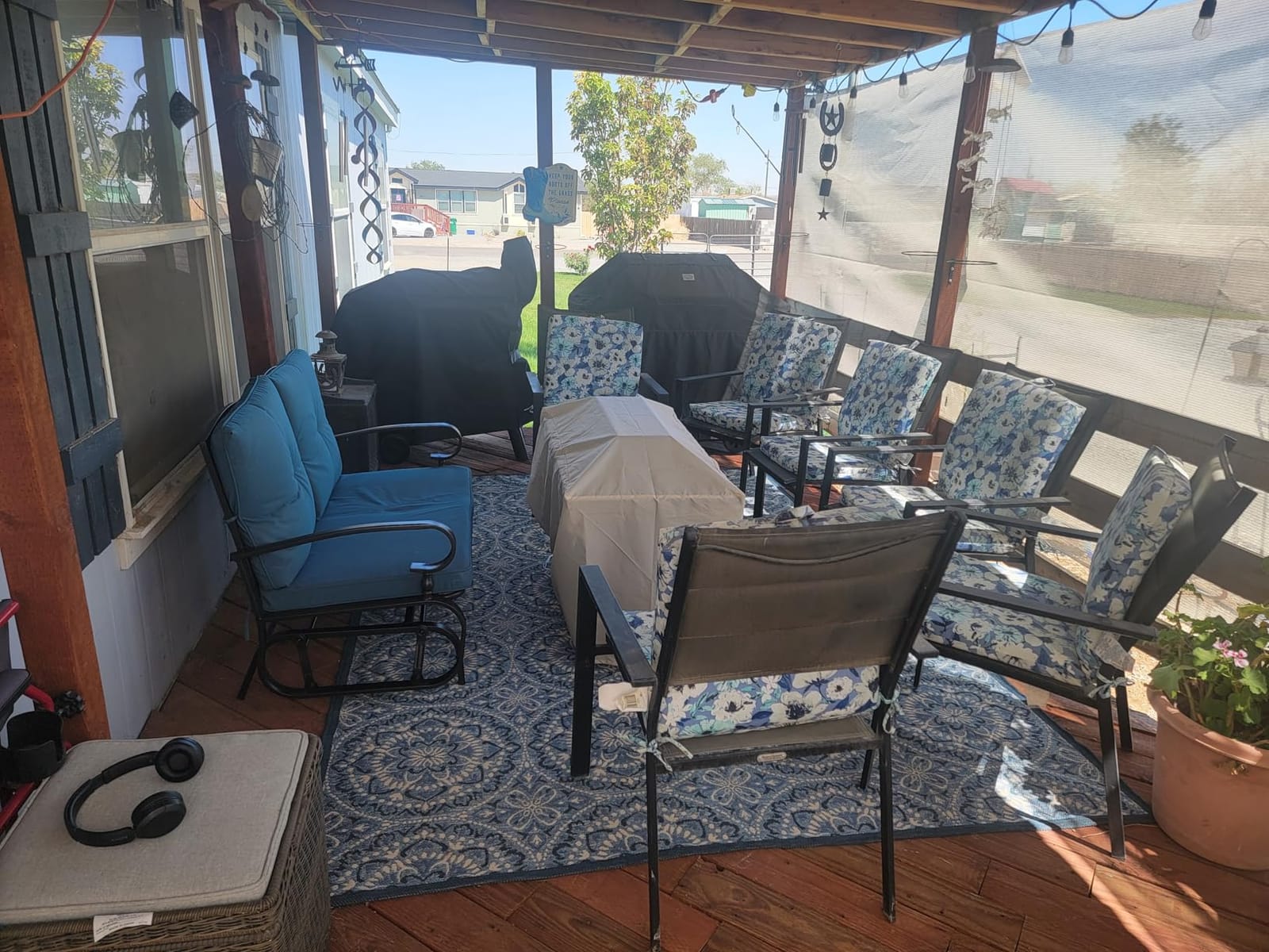 Incbruce Outdoor Swing Glider Rocking Chair Patio Bench for 2 Person, Garden Loveseat Seating Patio Steel Frame Chair Set with Cushion, Peacock Blue customer photo 1